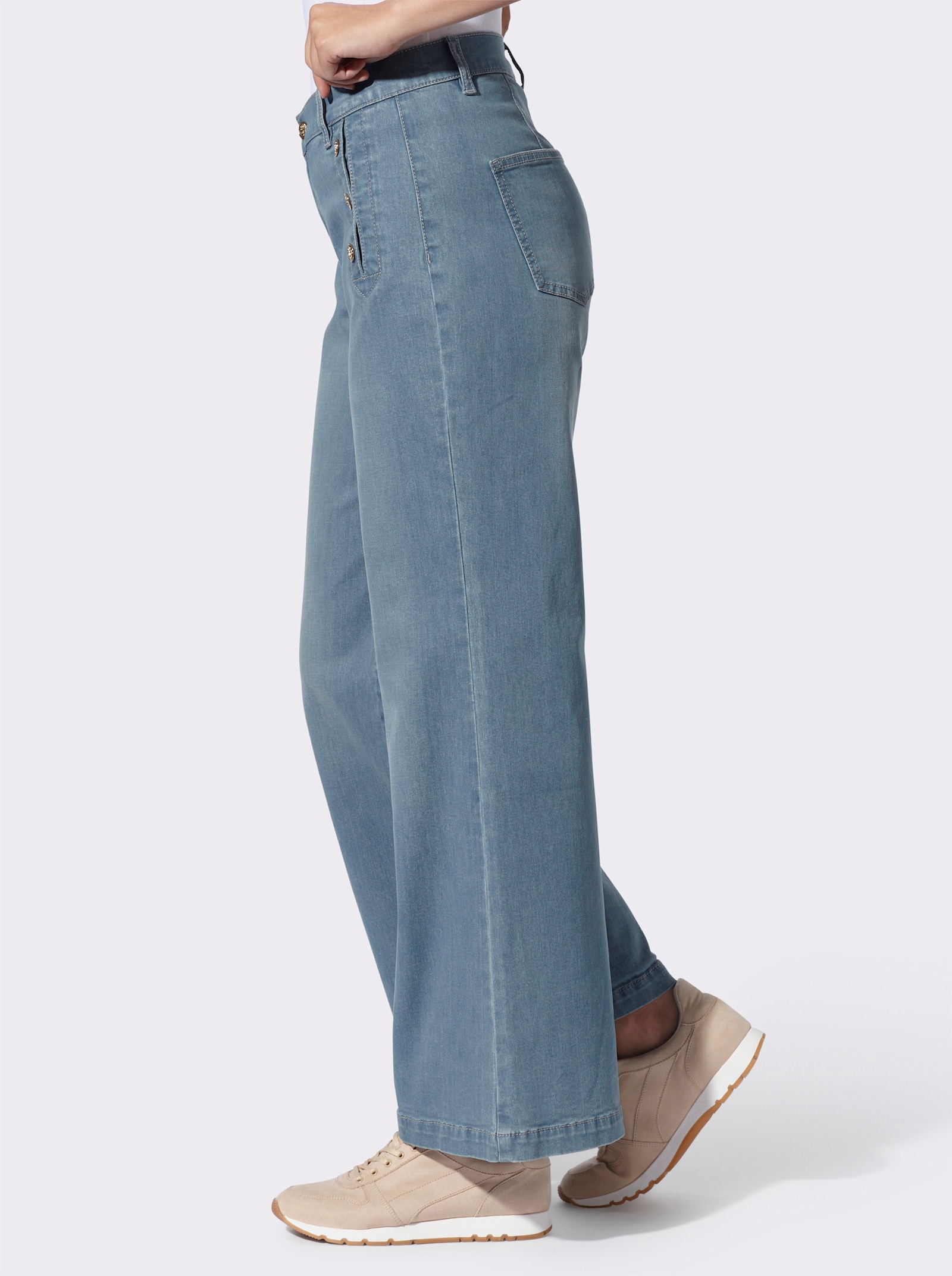 heine Gerade Jeans mit hohem Bund - blue-bleached