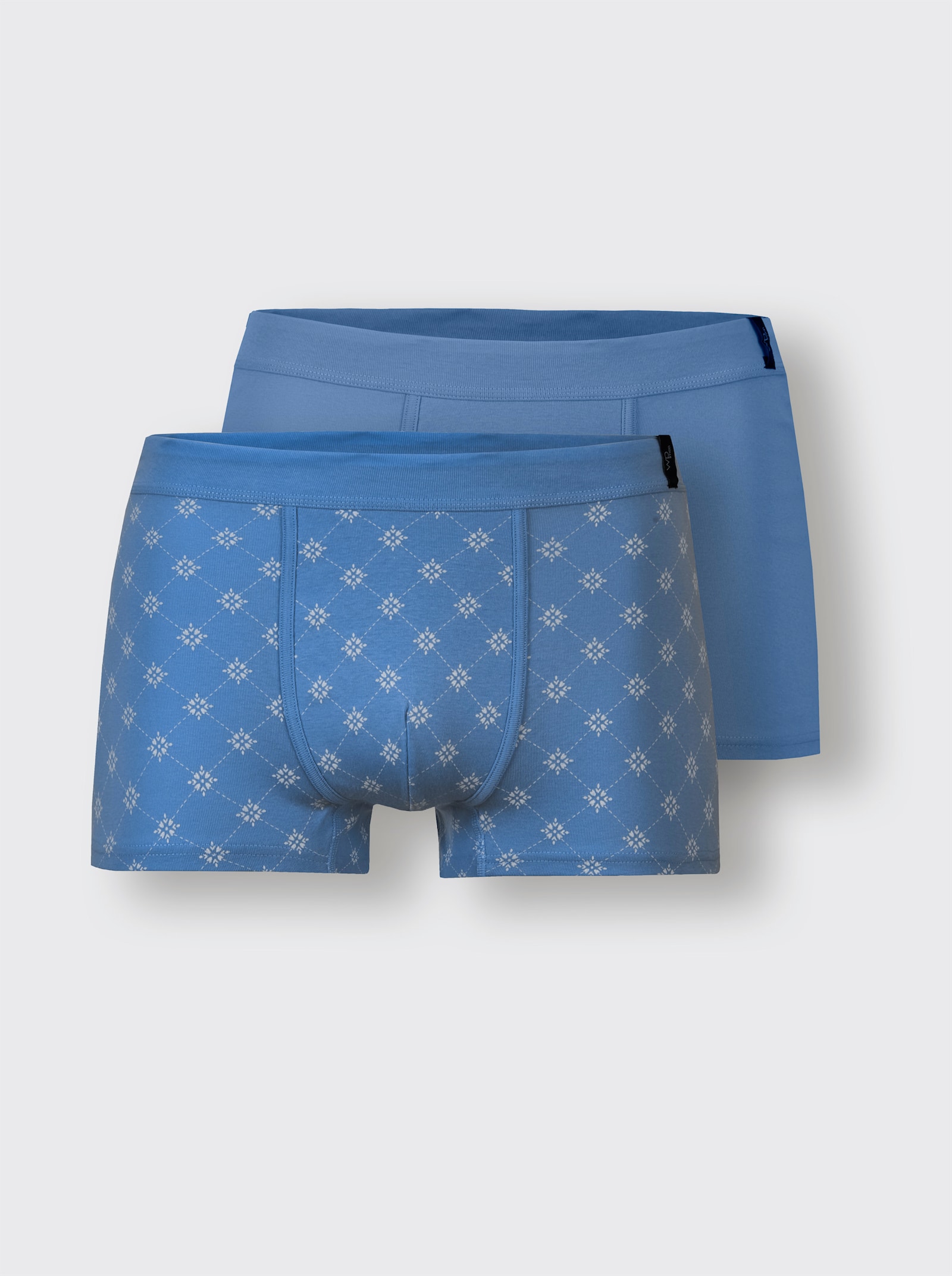 wäschepur men Hose kurz - mittelblau + mittelblau-bedruckt
