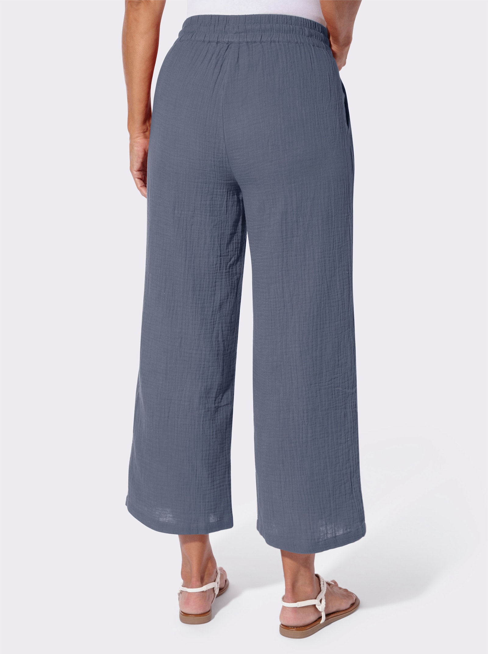 Culotte in Struktur-Qualität - rauchblau
