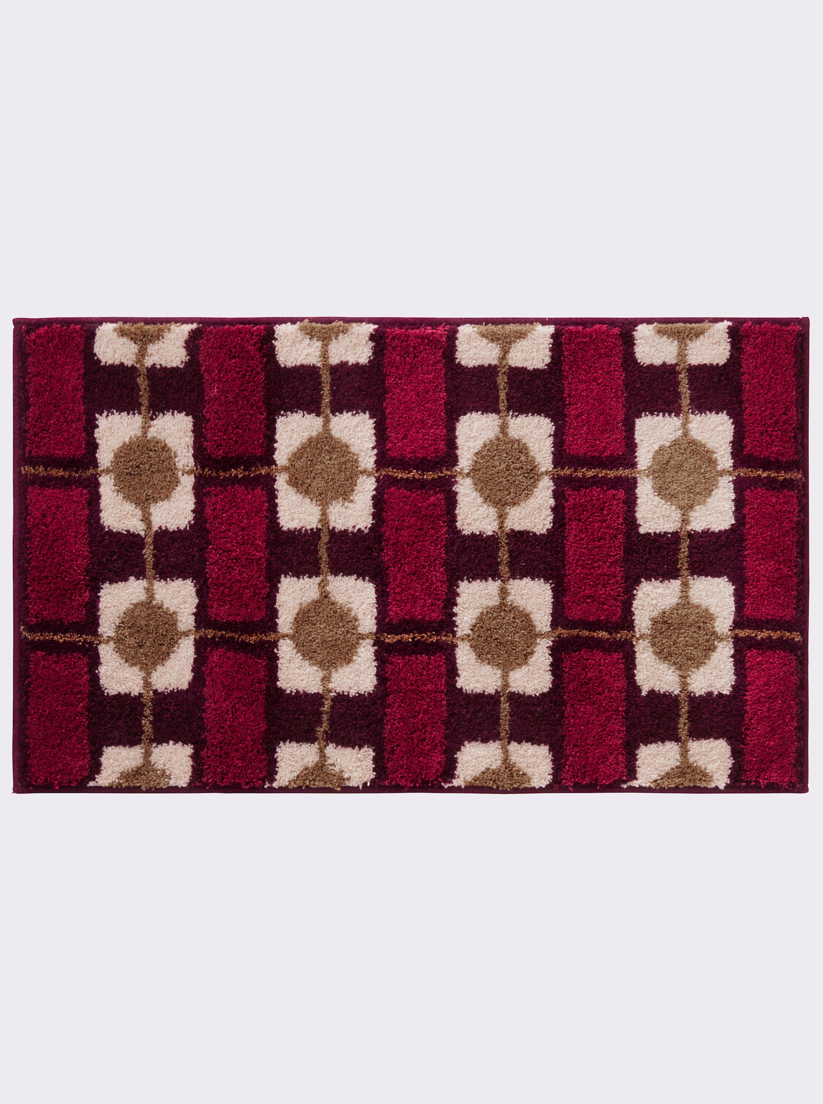 Grund Badematte - bordeaux-gemustert