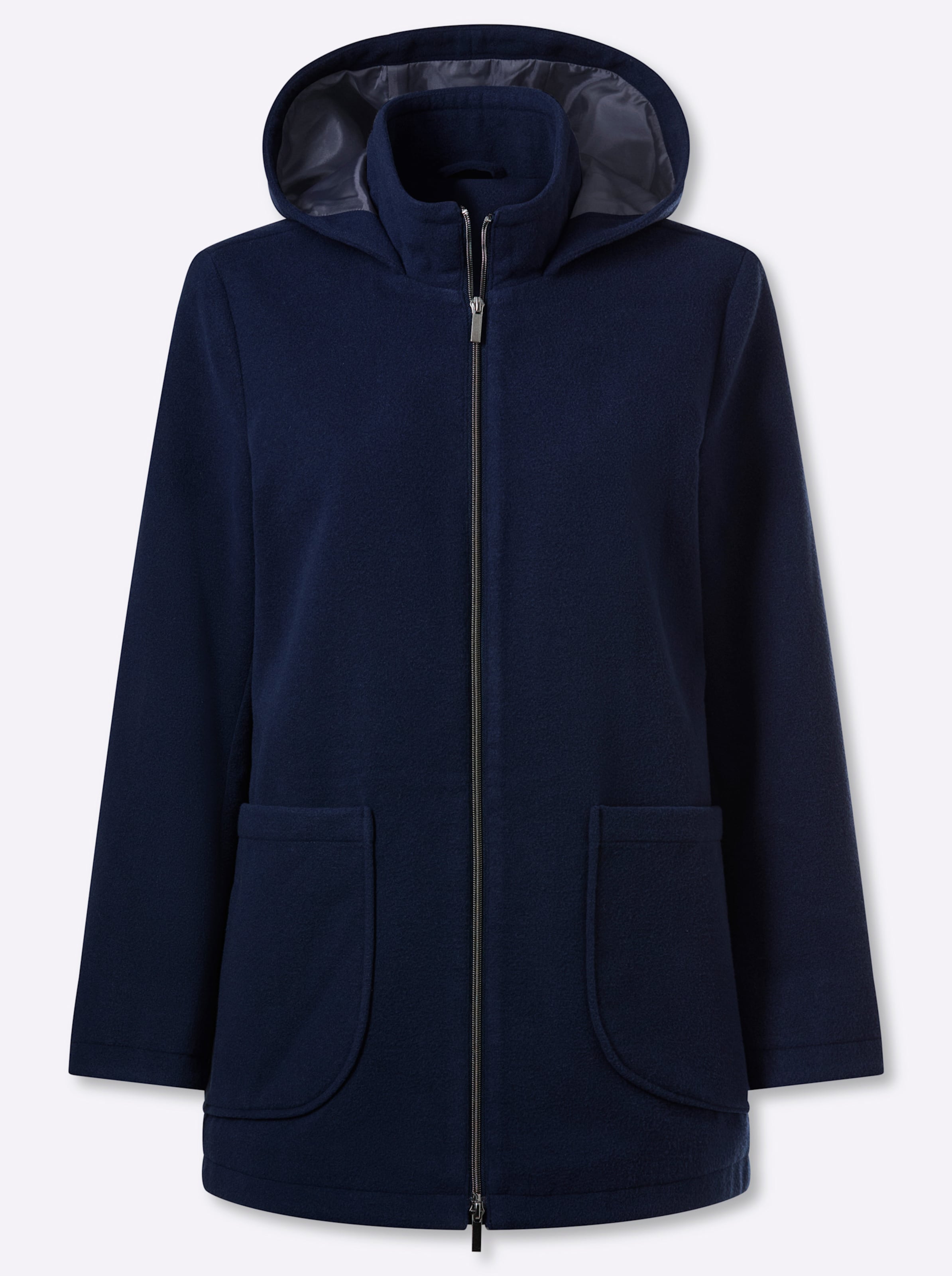 Classic Basics Damen Marine Langjacke Mit Kapuze erhältlich in Größe 38/40/42/44/46/48/50/52/54/56 von Baur - Bild 2