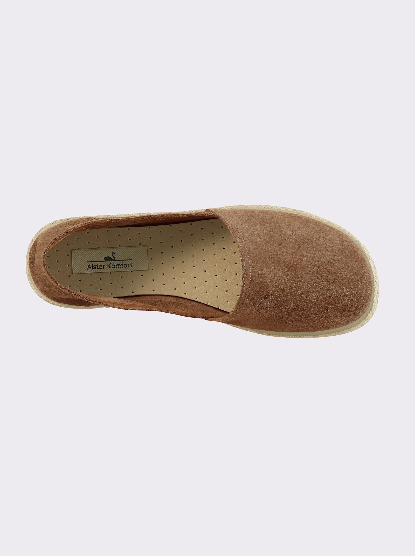 Slipper aus Velours-Leder - cognac