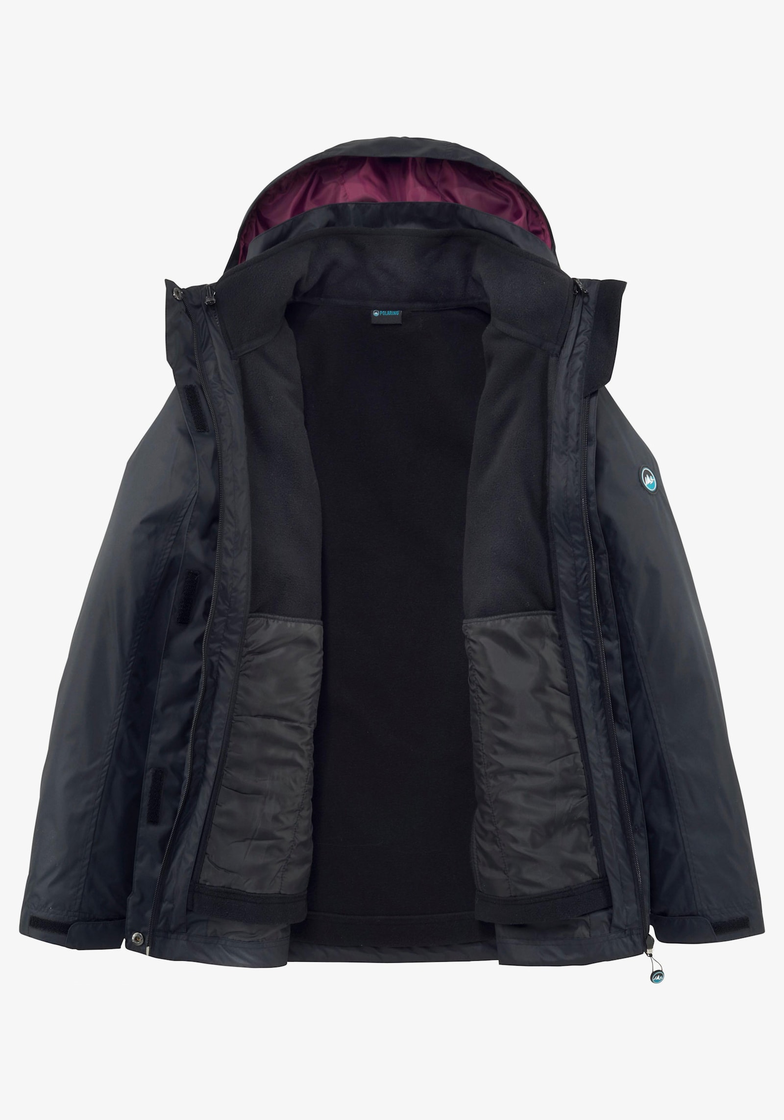 Polarino 3-in-1-Funktionsjacke - schwarz