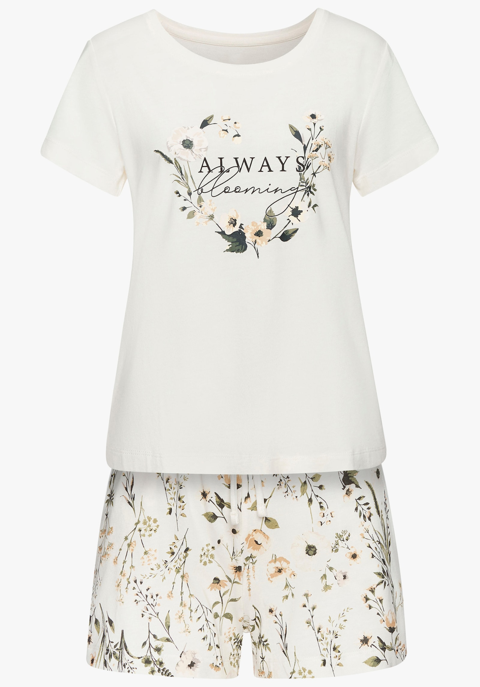 LASCANA shortama - ecru gedessineerd