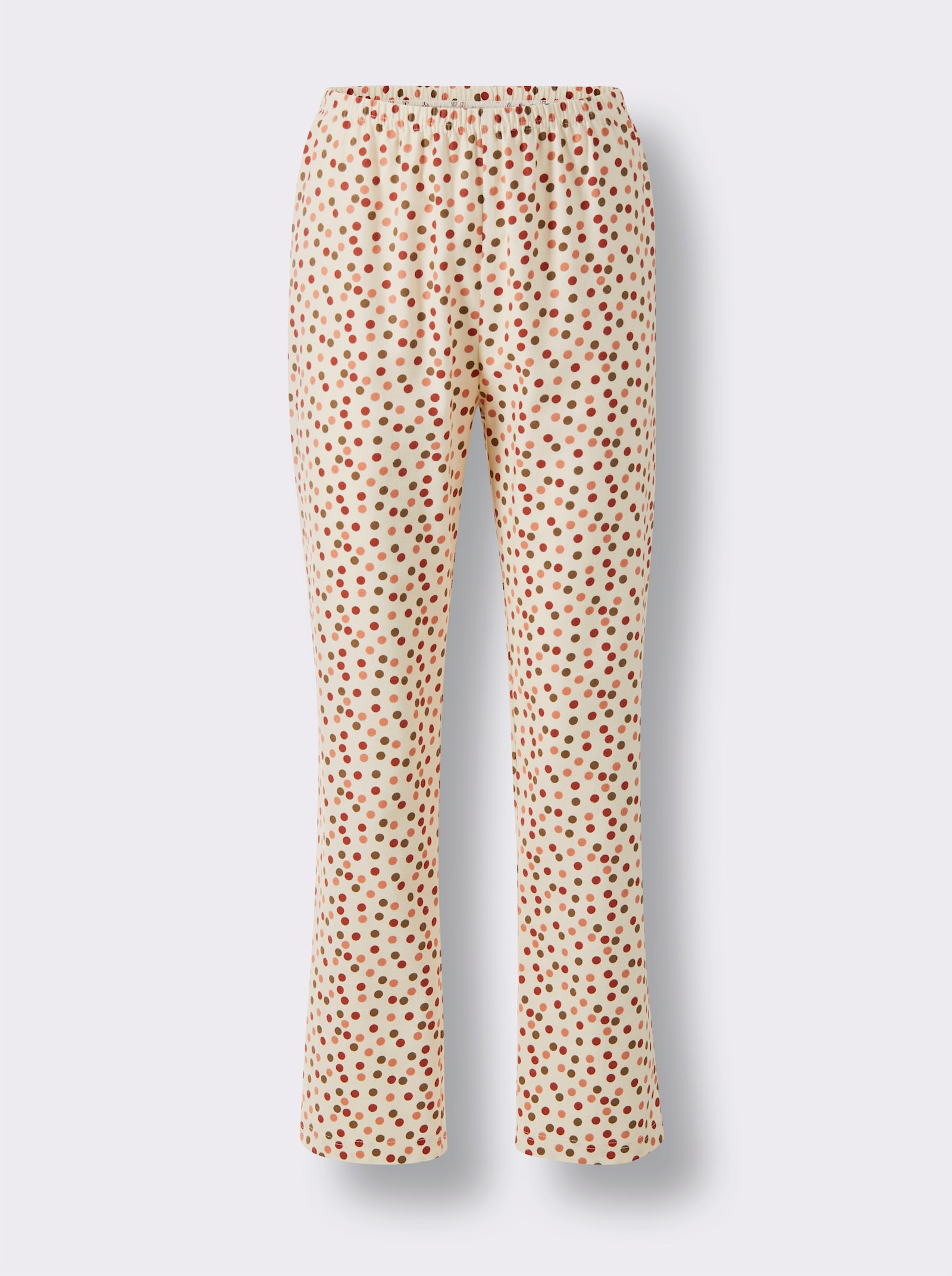 wäschepur Pyjama aus Flanell - champagner-papaya-getupft