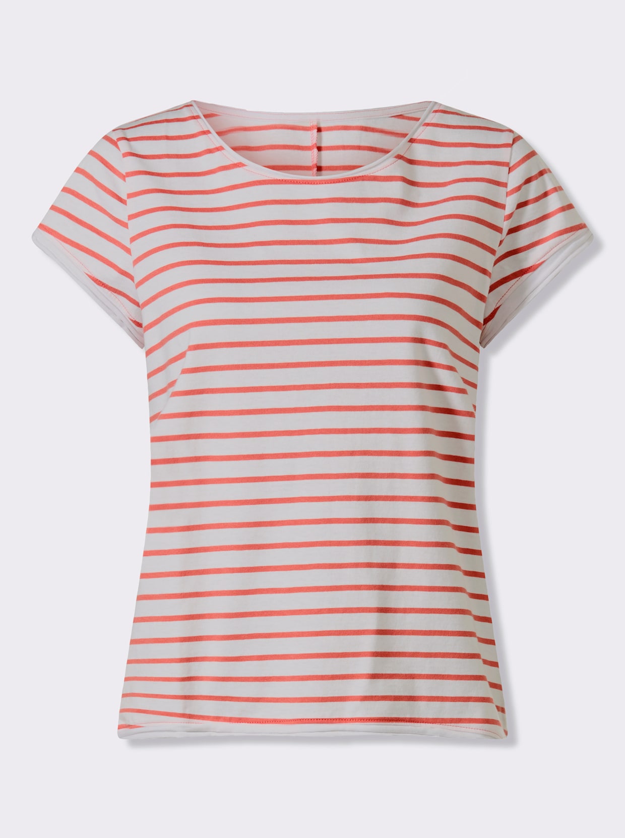 heine T-Shirt - weiss-grapefruit-geringelt