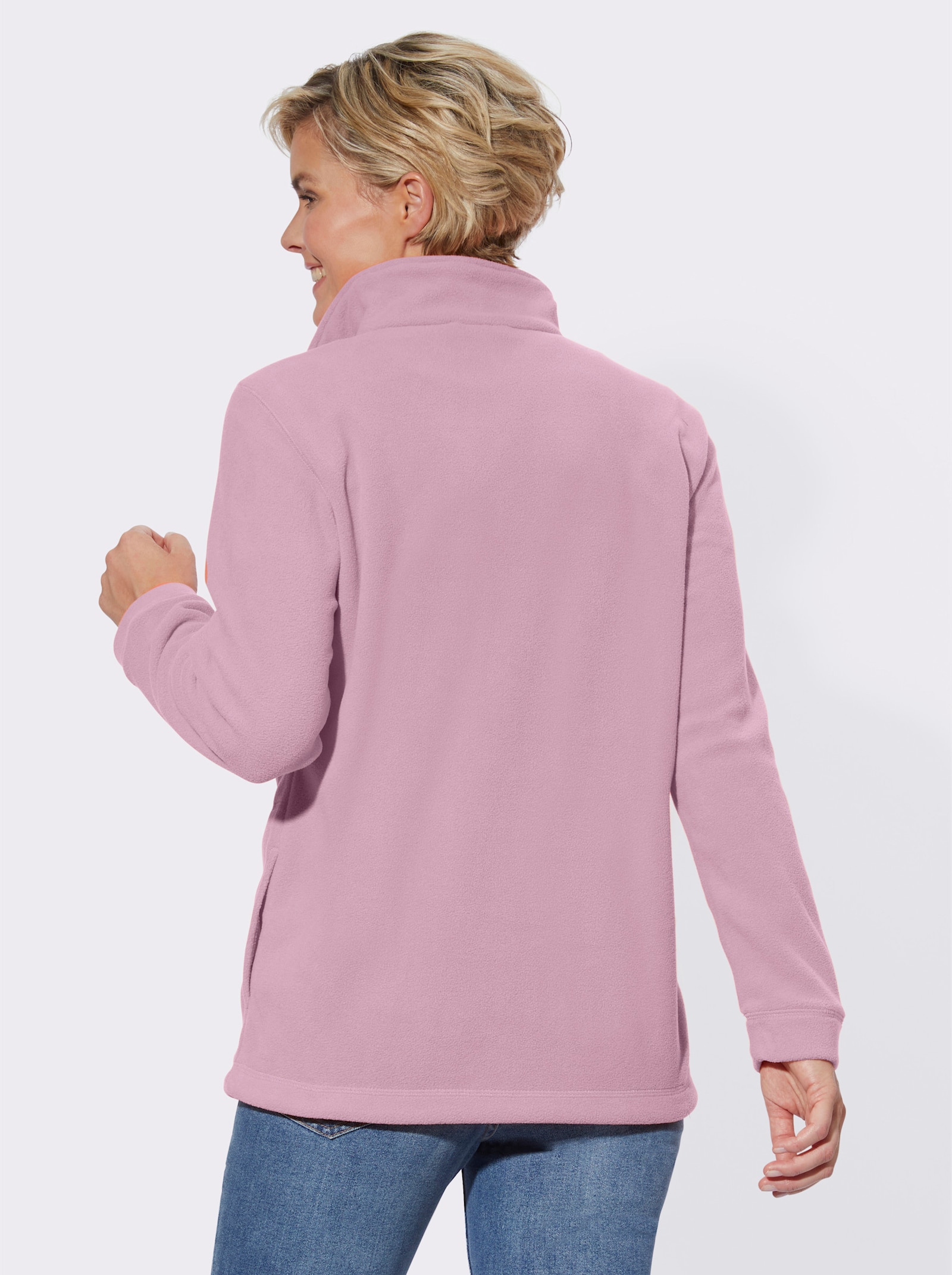 Fleecejacke Kordeldurchzug am Saum - rosé