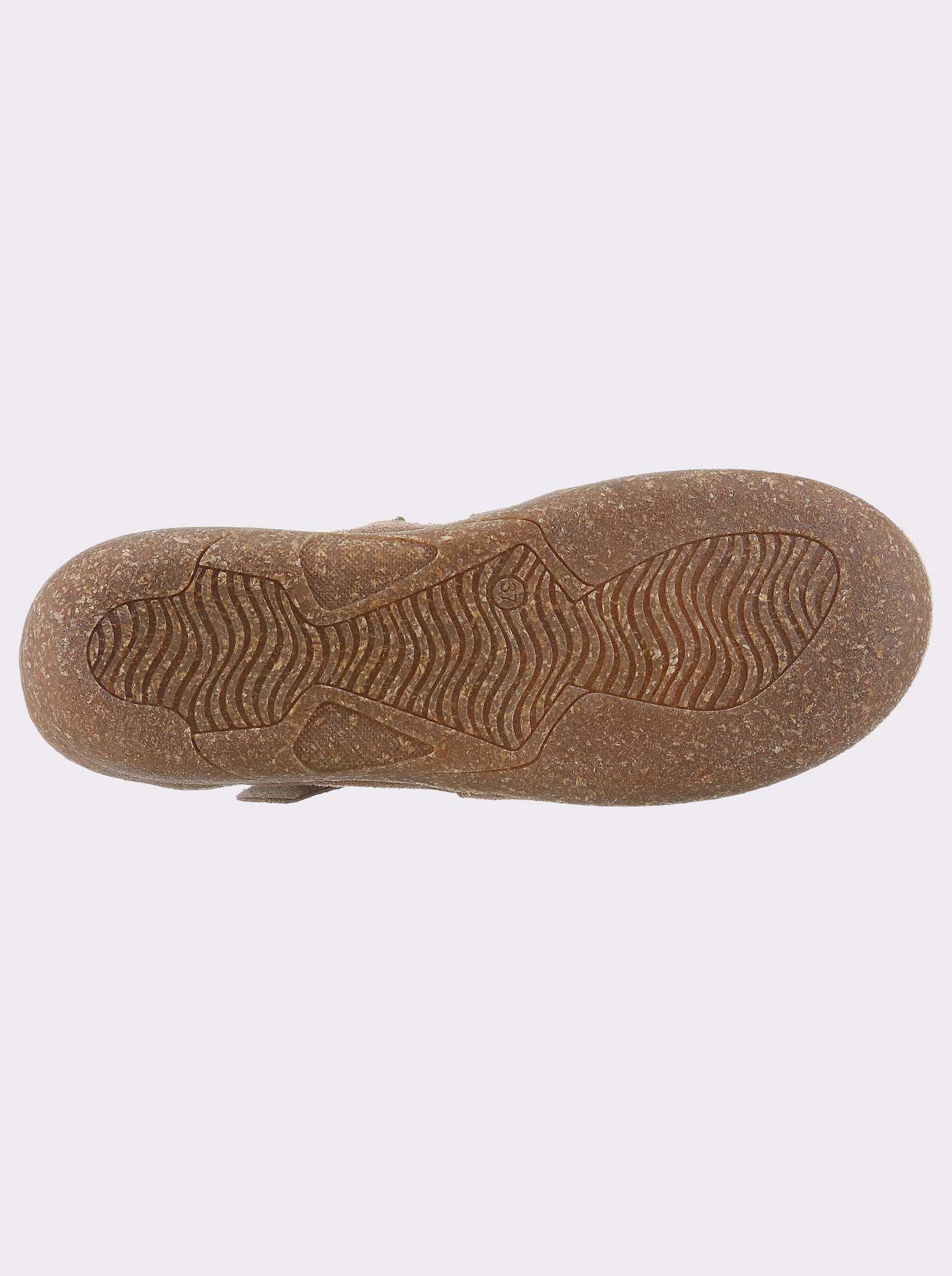 airsoft modern+ Slipper aus Veloursleder, Klettverschluss - beige