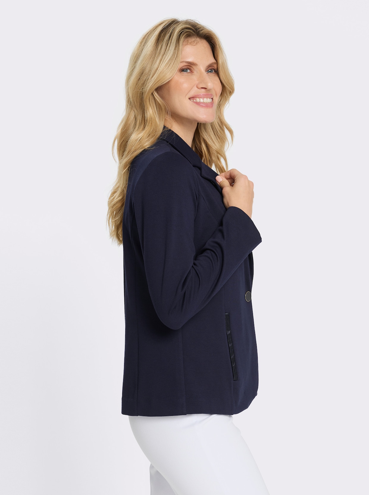 Blazer in Jersey-Qualität - marine