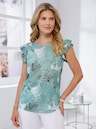 Blousetop met vleermuismouwen - kalkmint/jade bedrukt