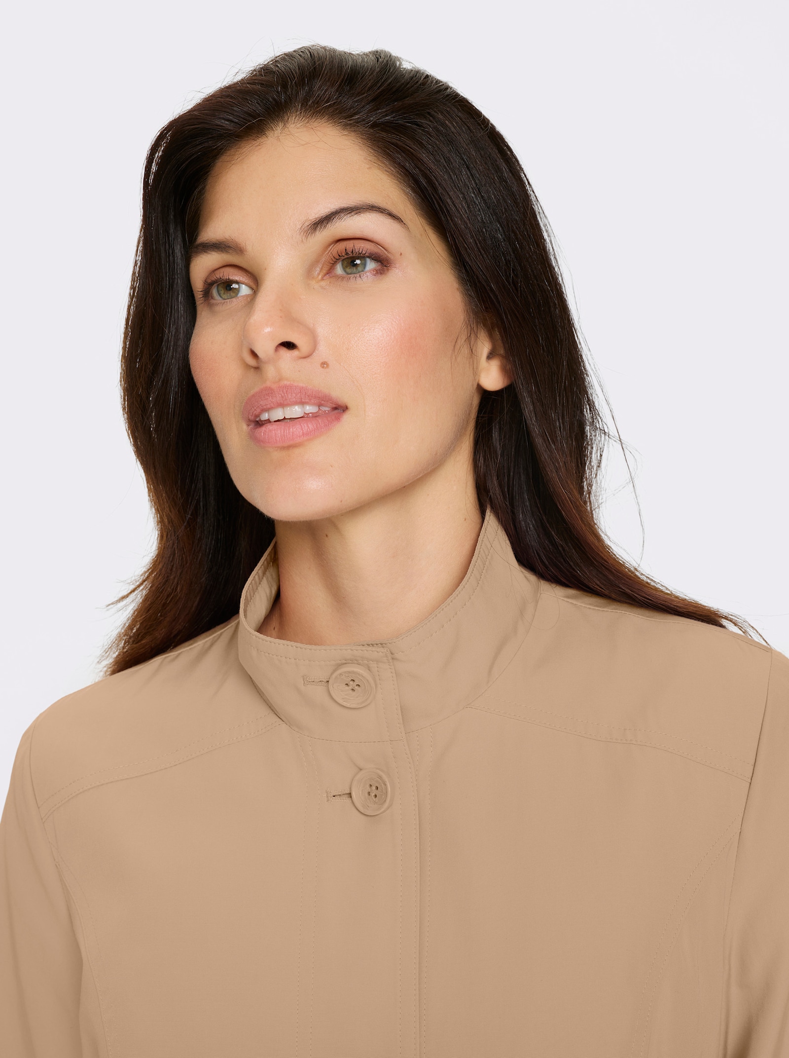 Longjacke mit Gehschlitz hinten - camel