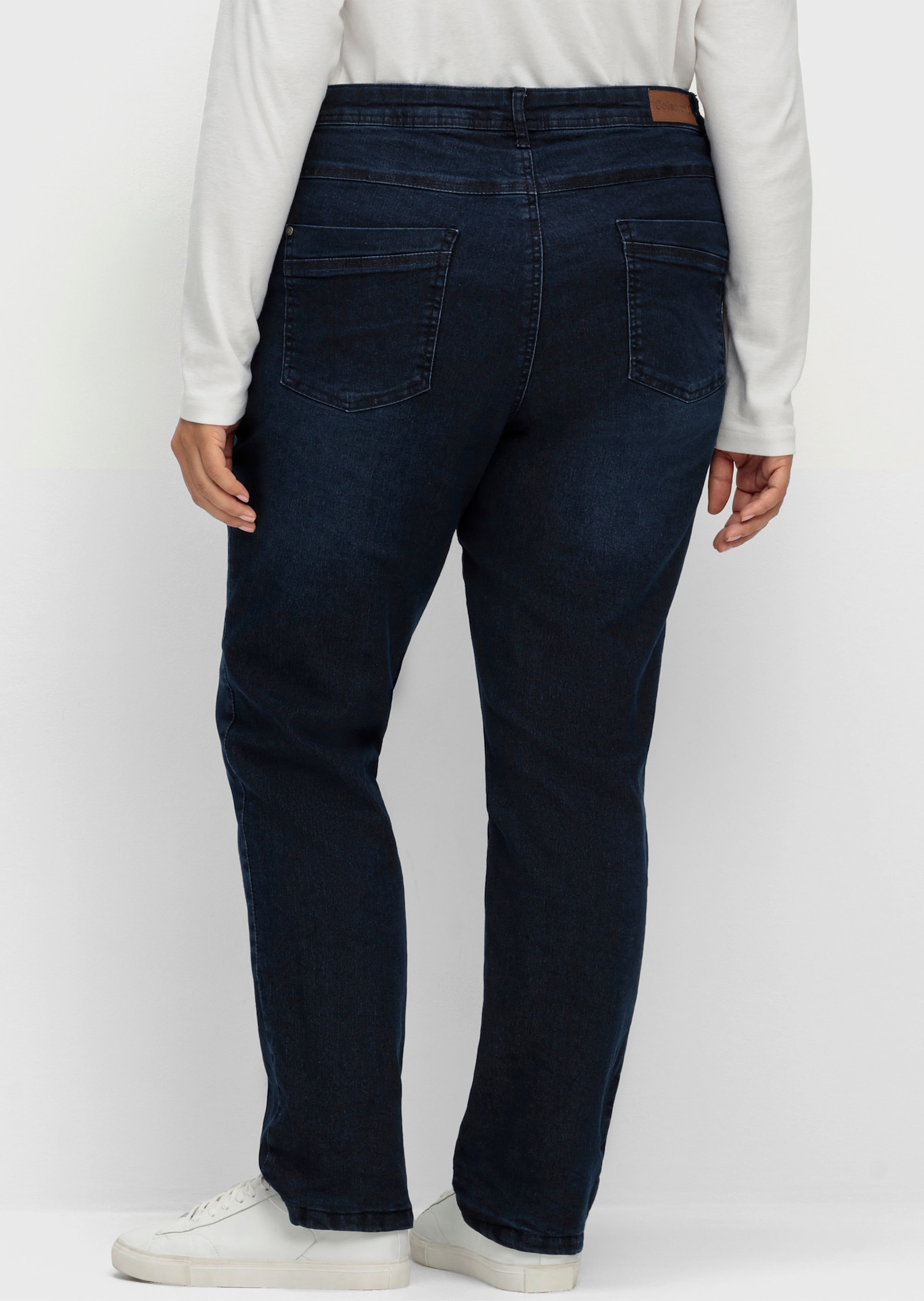 Thermojeans mit kariertem Futter - dark blue-denim