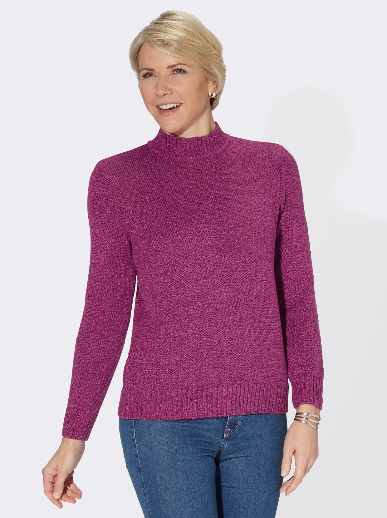 Stehkragenpullover - erika-meliert