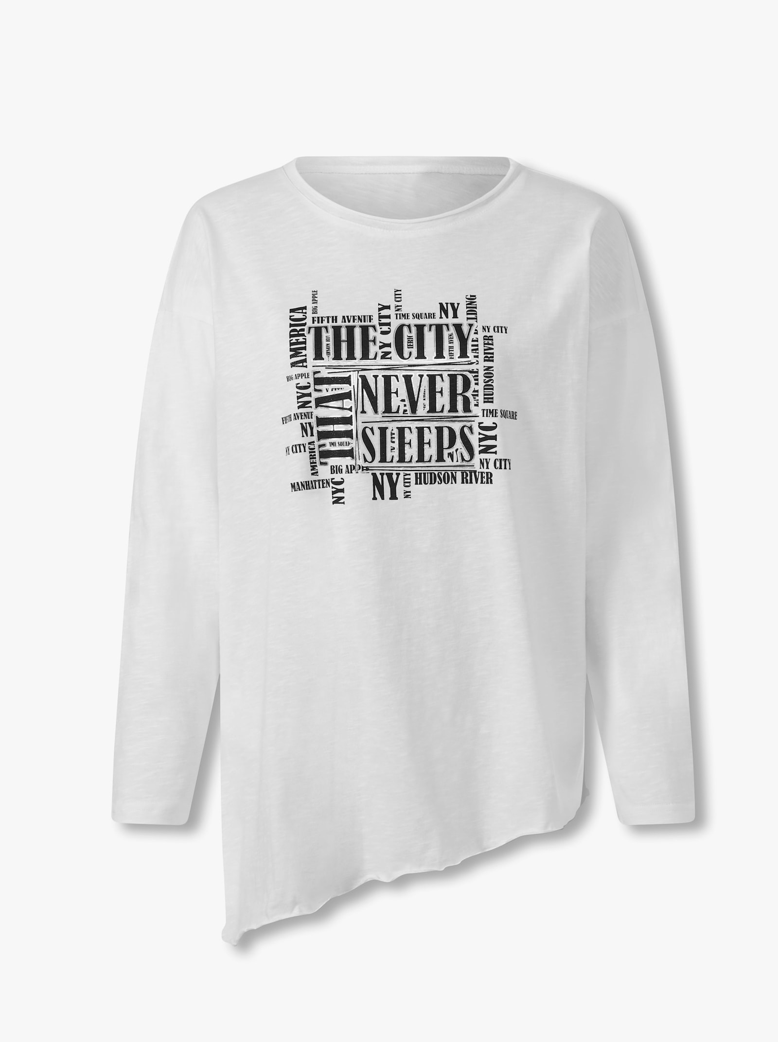 heine Langarmshirt zum Knoten - weiß