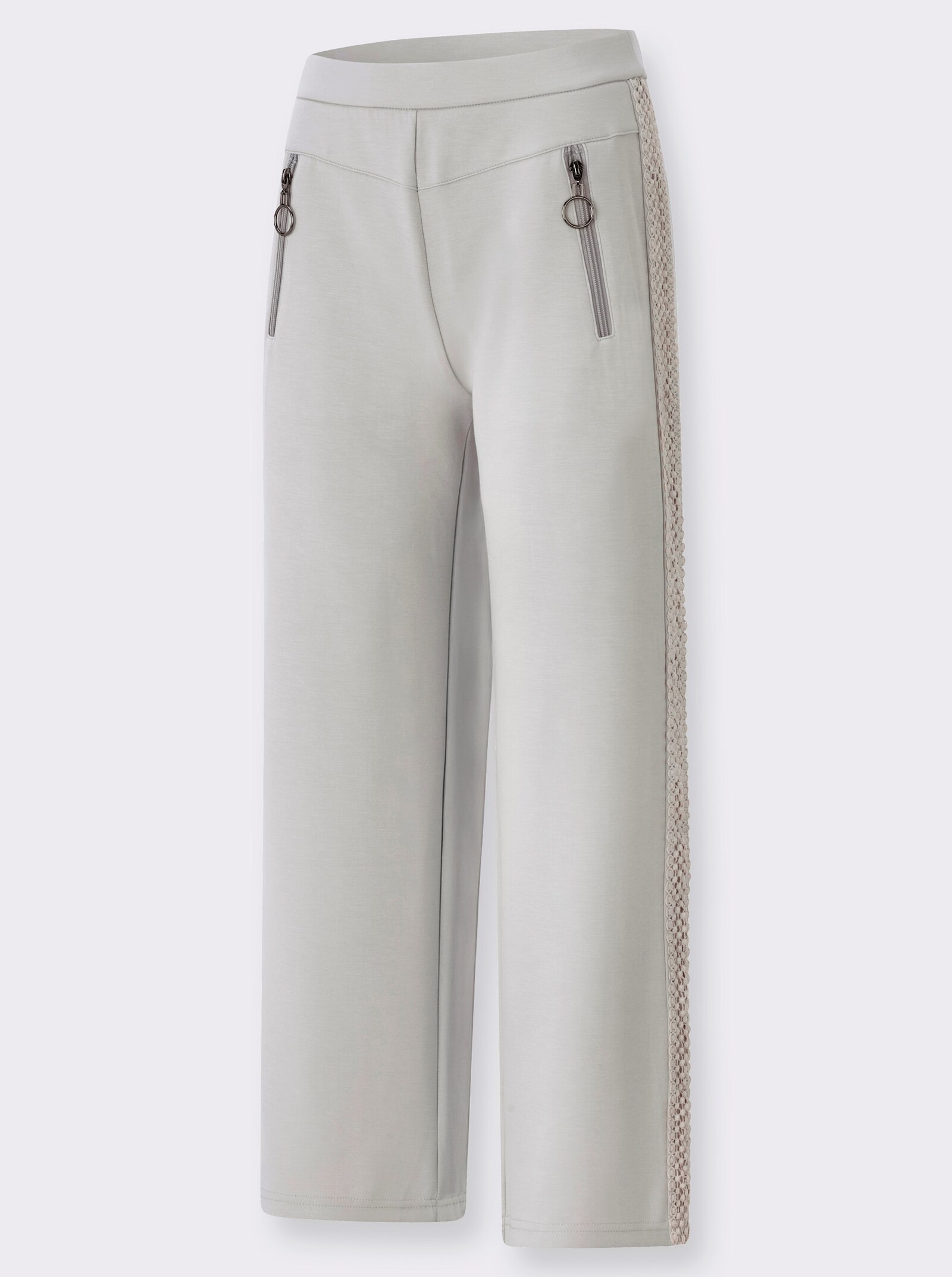 Jerseyhose mit Zierpatten hinten - hellgrau