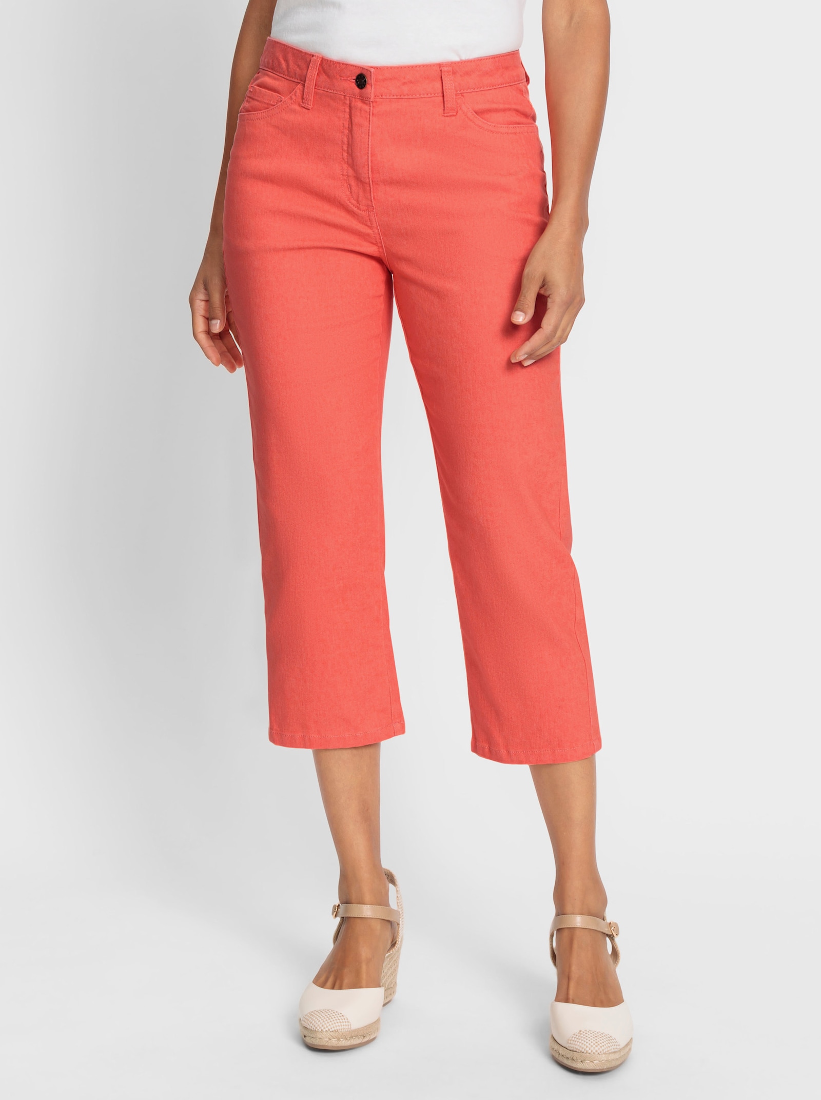 3/4-broek in stretchkwaliteit - koraal