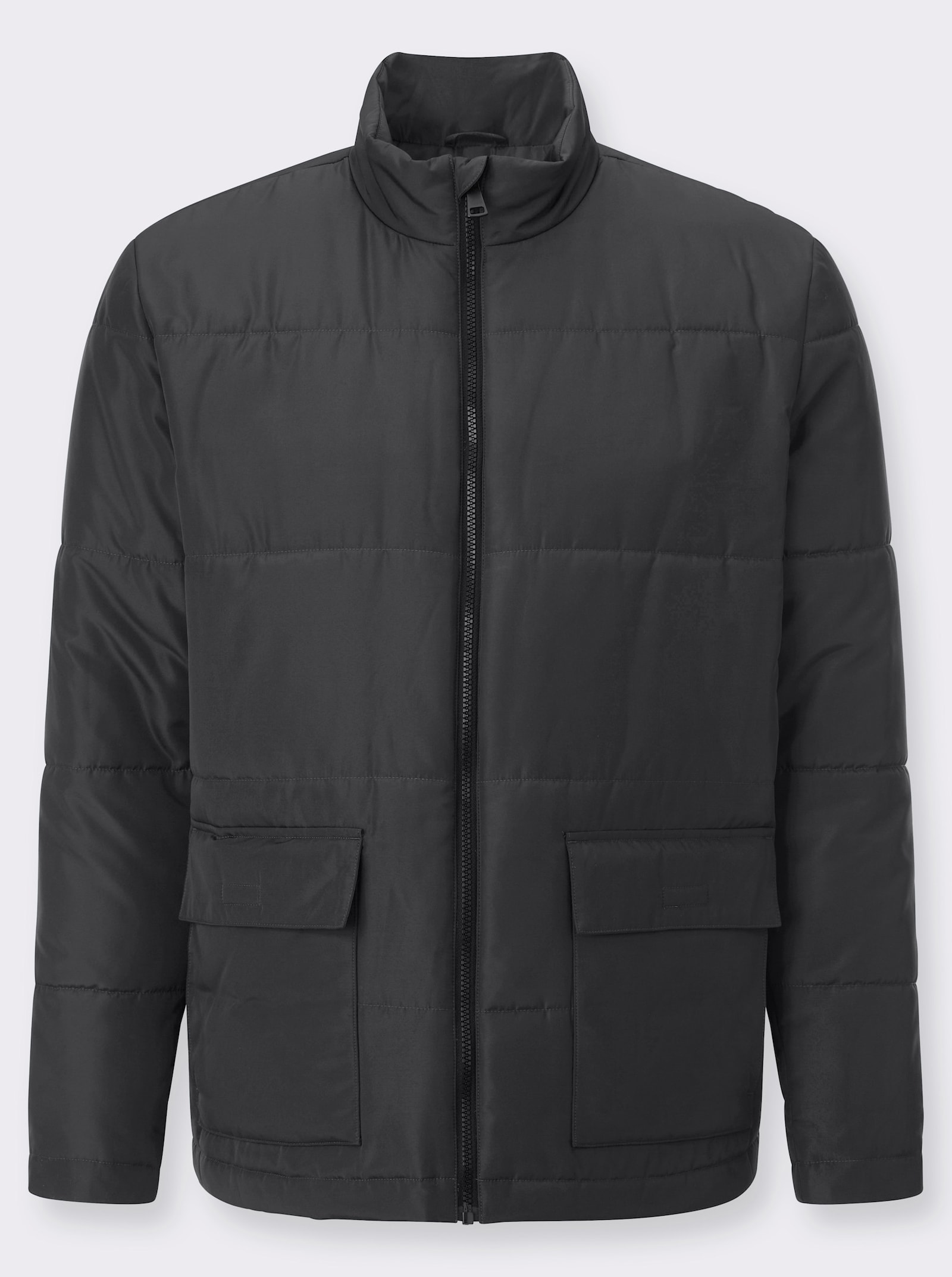 Steppjacke mit Stehkragen - schwarz