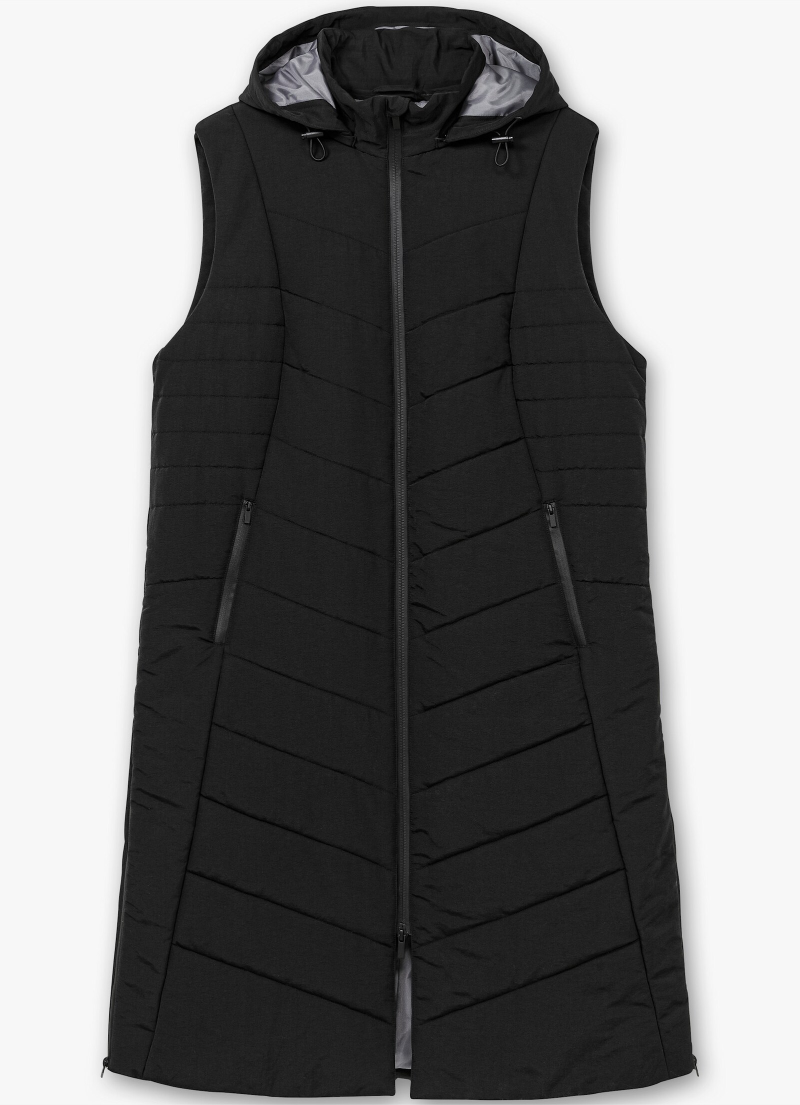 sheego Steppweste in Longform, wasserabweisend - schwarz