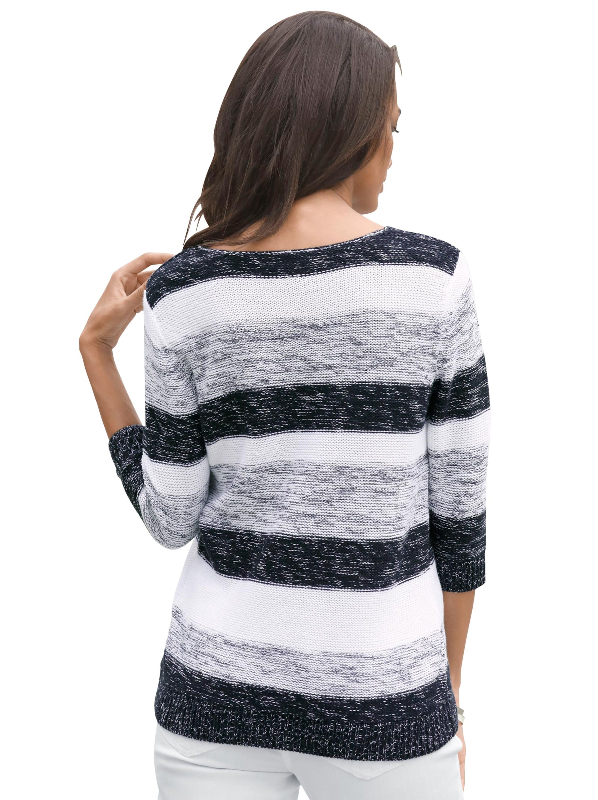 Collection L Pullover - weiß-marine-gestreift