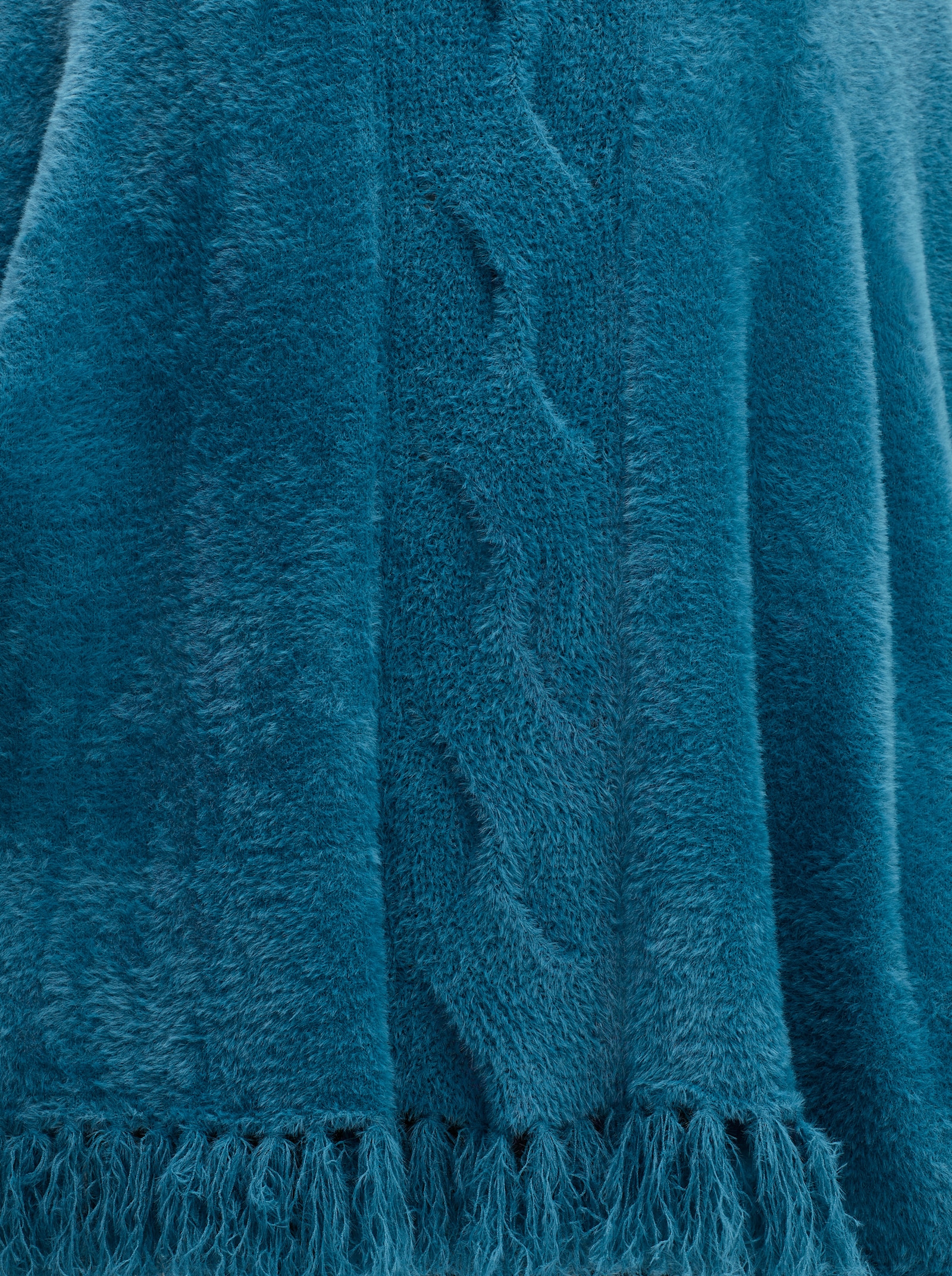 sheego Strickponcho mit Stehkragen und Quasten - topas