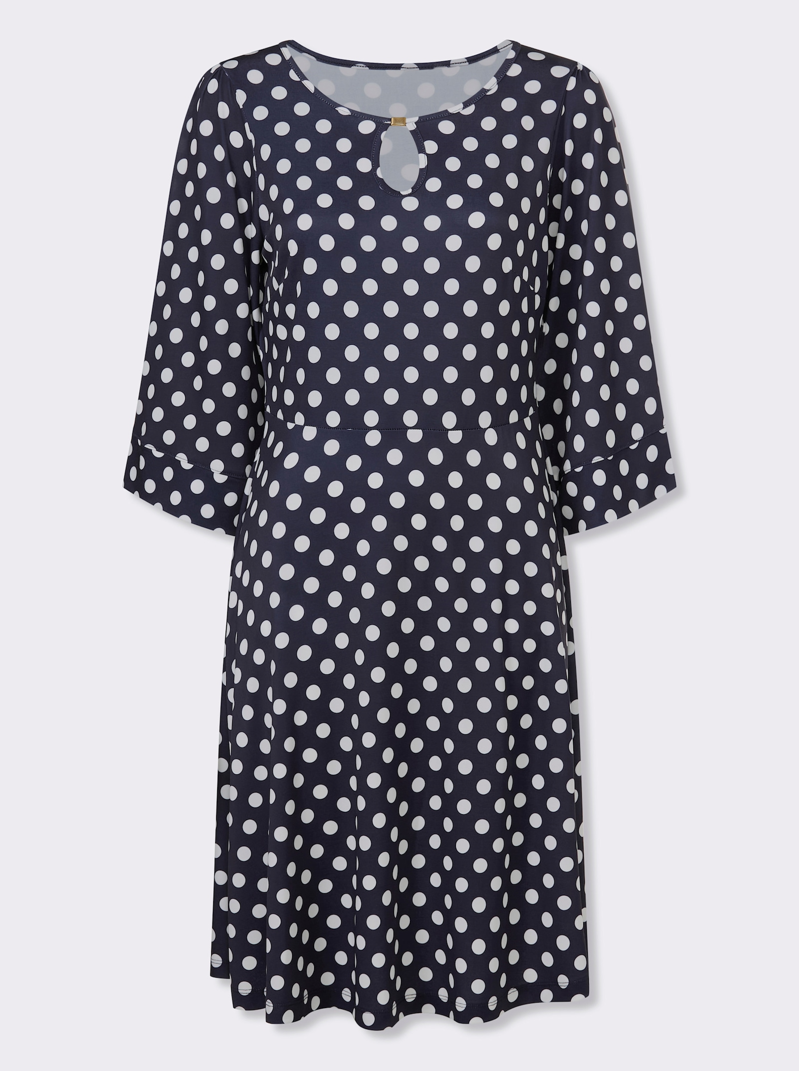 heine Druckkleid mit Tupfen-Dessin - marine-ecru-getupft