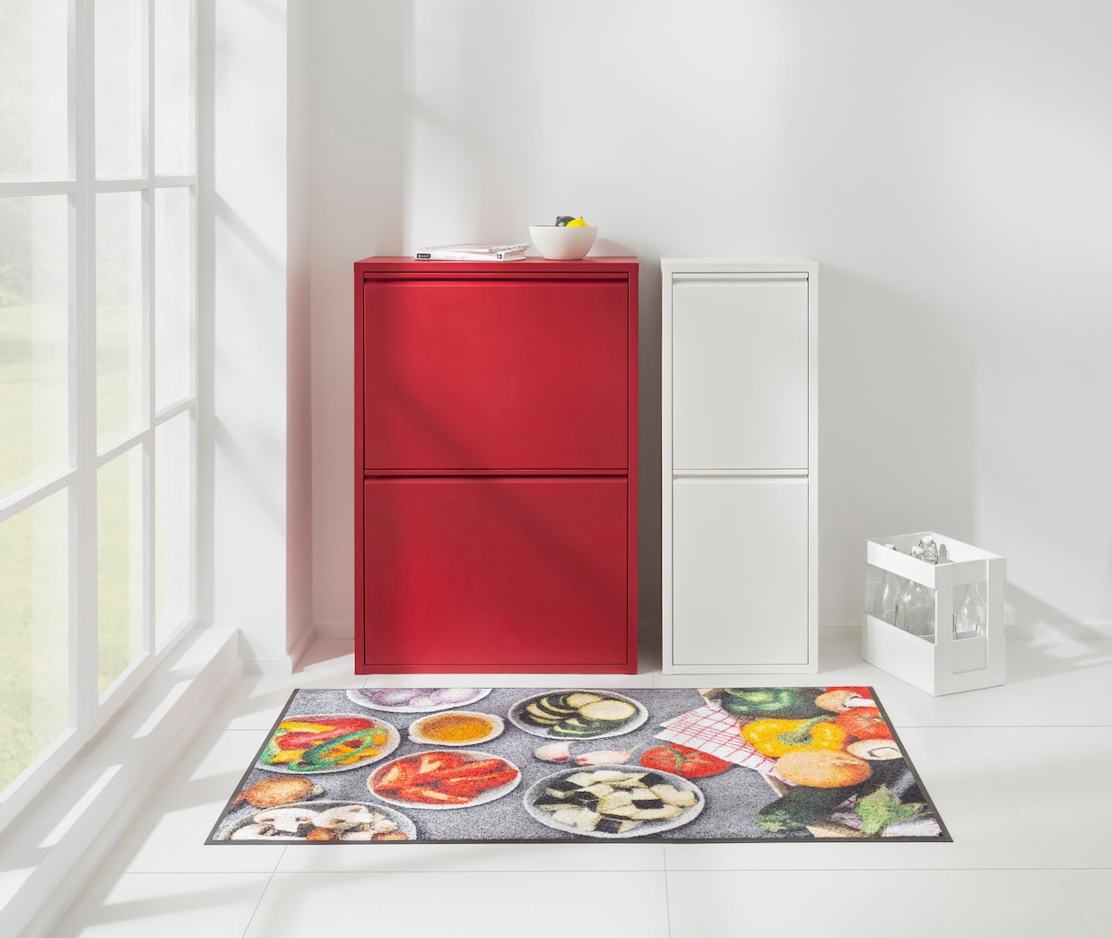 heine home Poubelle de tri - rouge