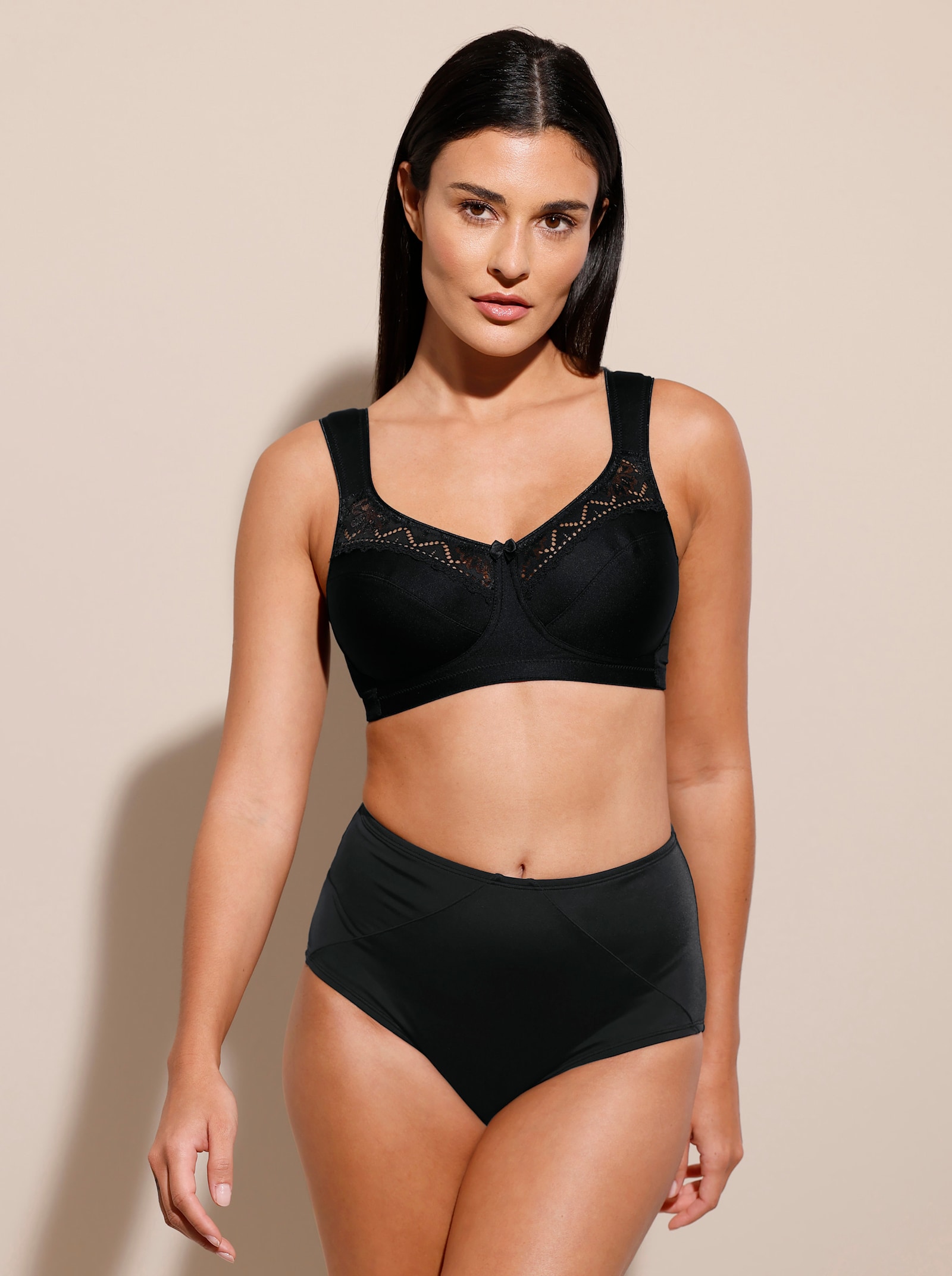 Miss Mary Entlastungs-BH ohne Bügel mit Spitze verziert - schwarz