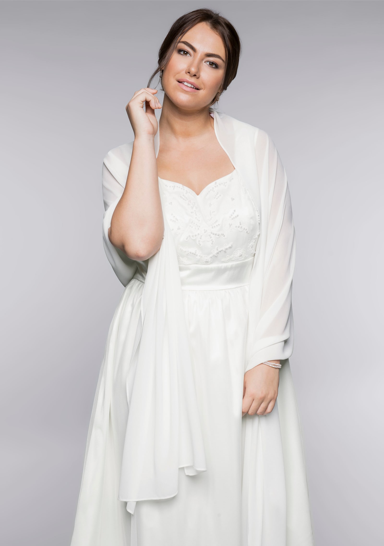 sheego Stola aus Chiffon - offwhite