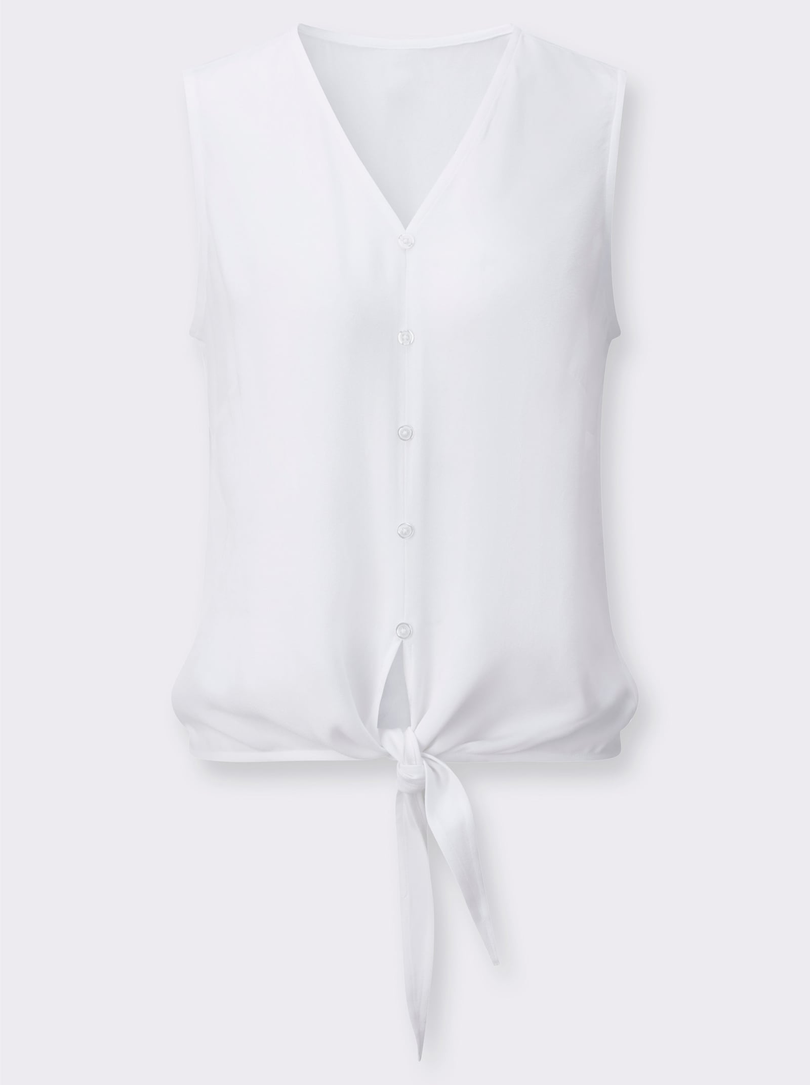 Blousetop met geknoopte zoom - wit