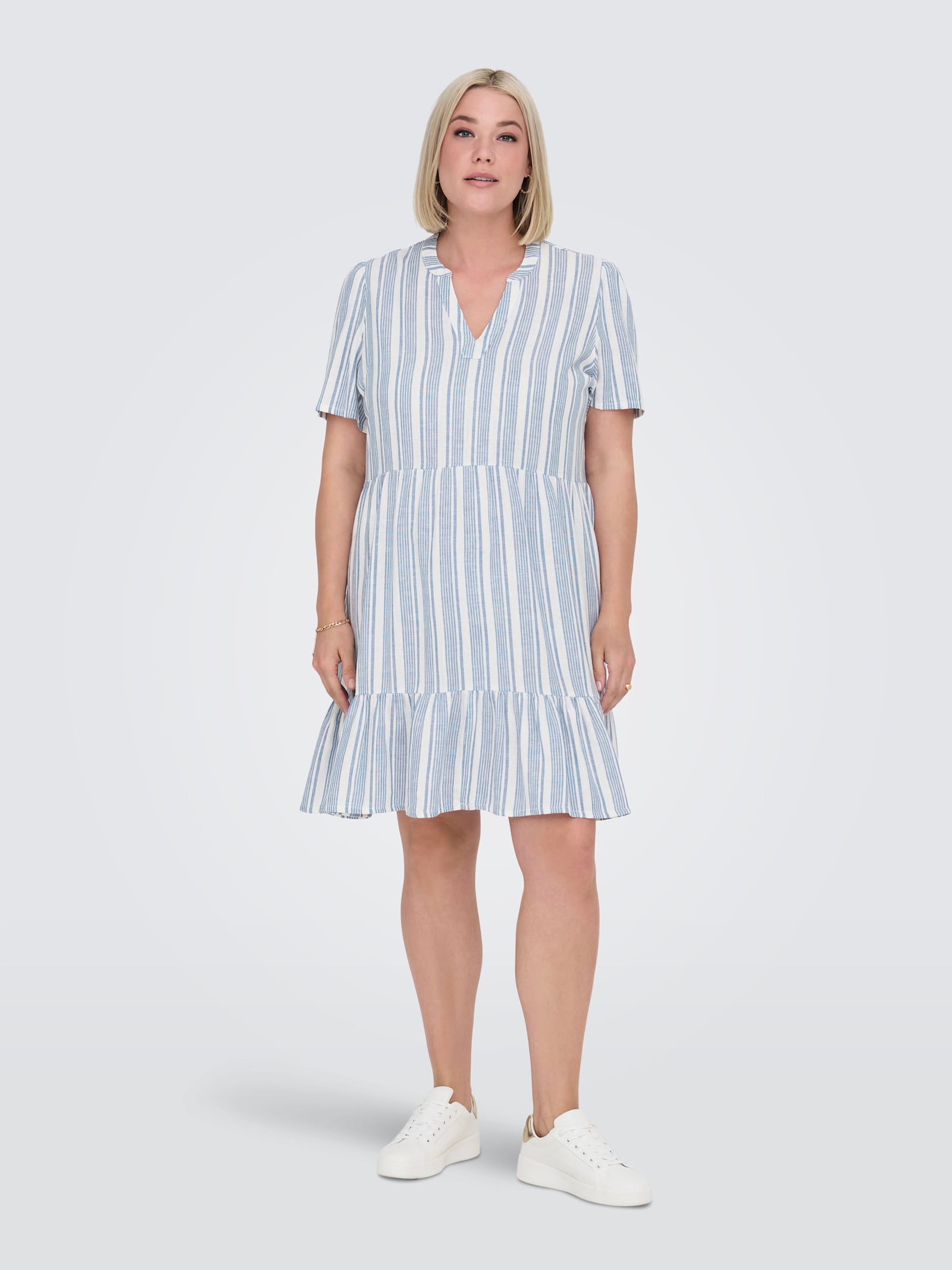 ONLY CARMAKOMA Minikleid - coronet blue stripes:bright white