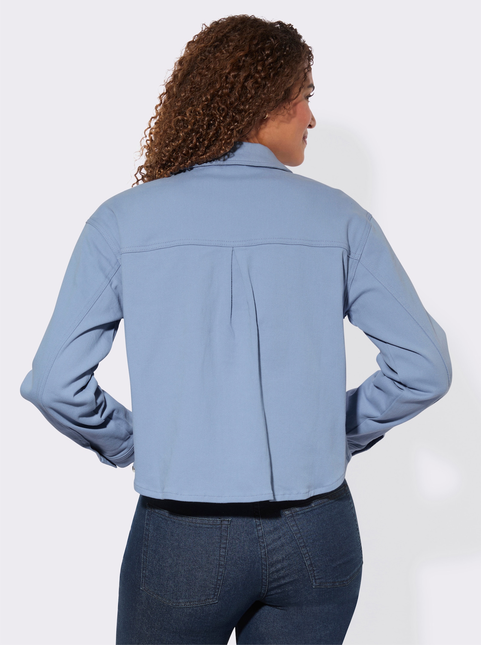 Blusenjacke mit Umlegekragen - bleu
