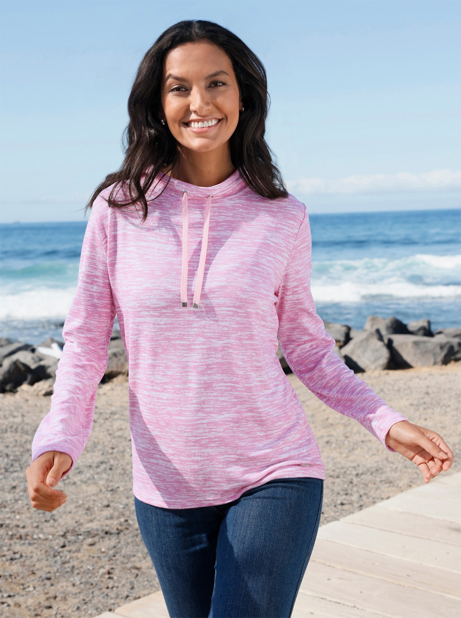 Winter-Shirt - rosé-bedruckt