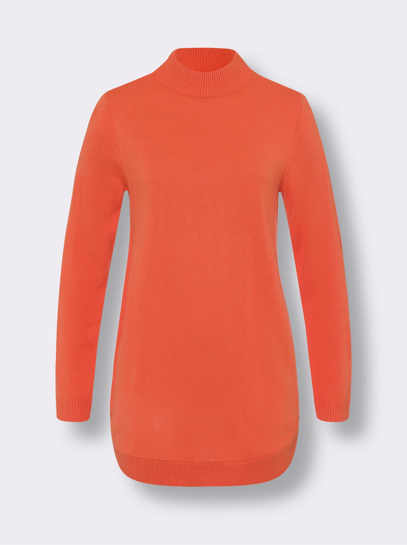 Pullover mit abgerundetem Saum - orange