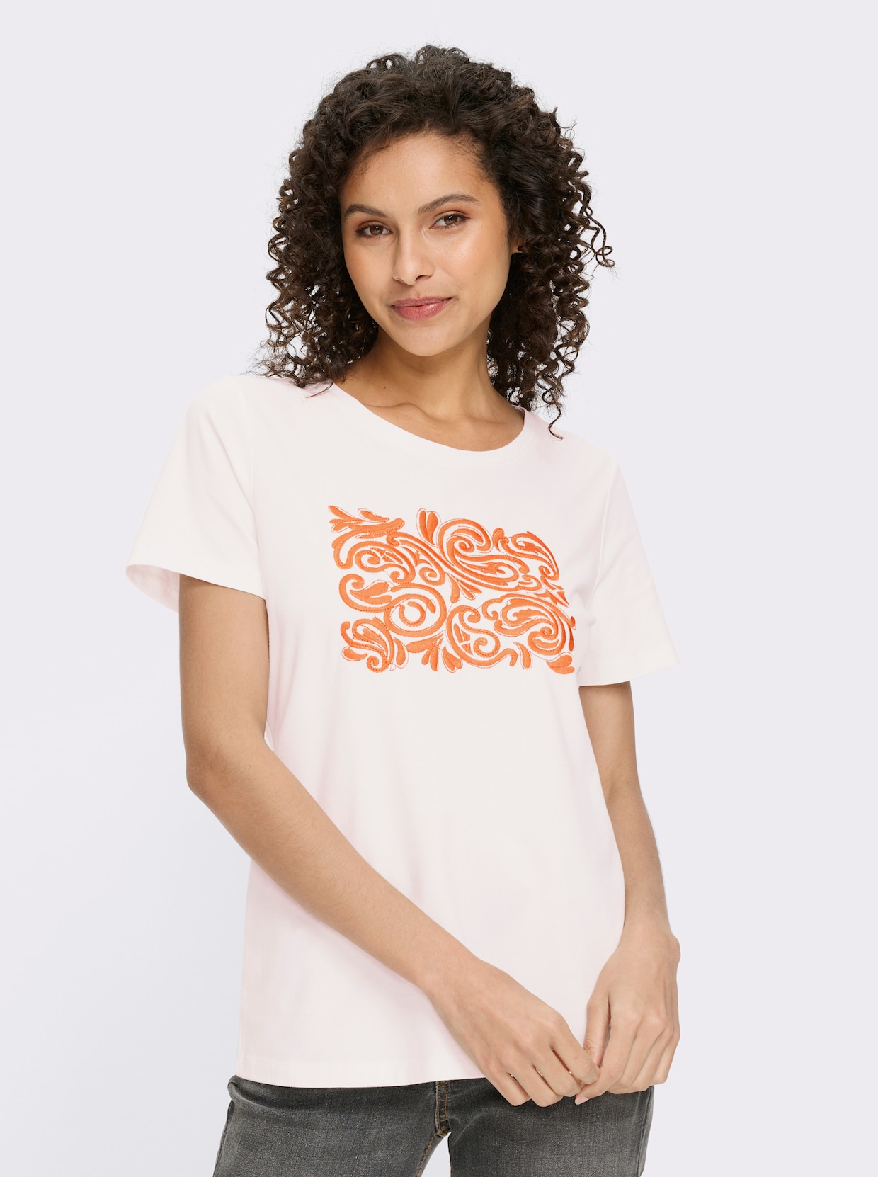 heine T-shirt à manches courtes - écru-papaye