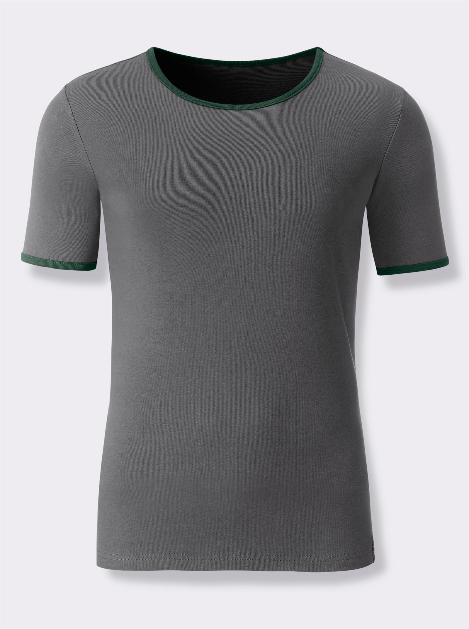 wäschepur men Shirt - anthrazit + moos