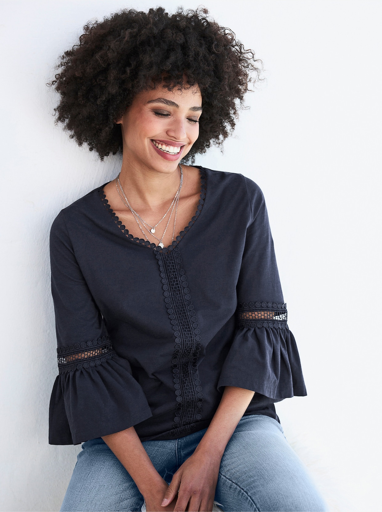 heine 3/4-Arm-Shirt - marine
