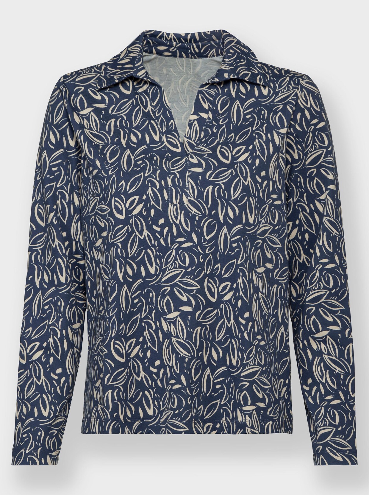 Langarmshirt - dunkelblau-sand