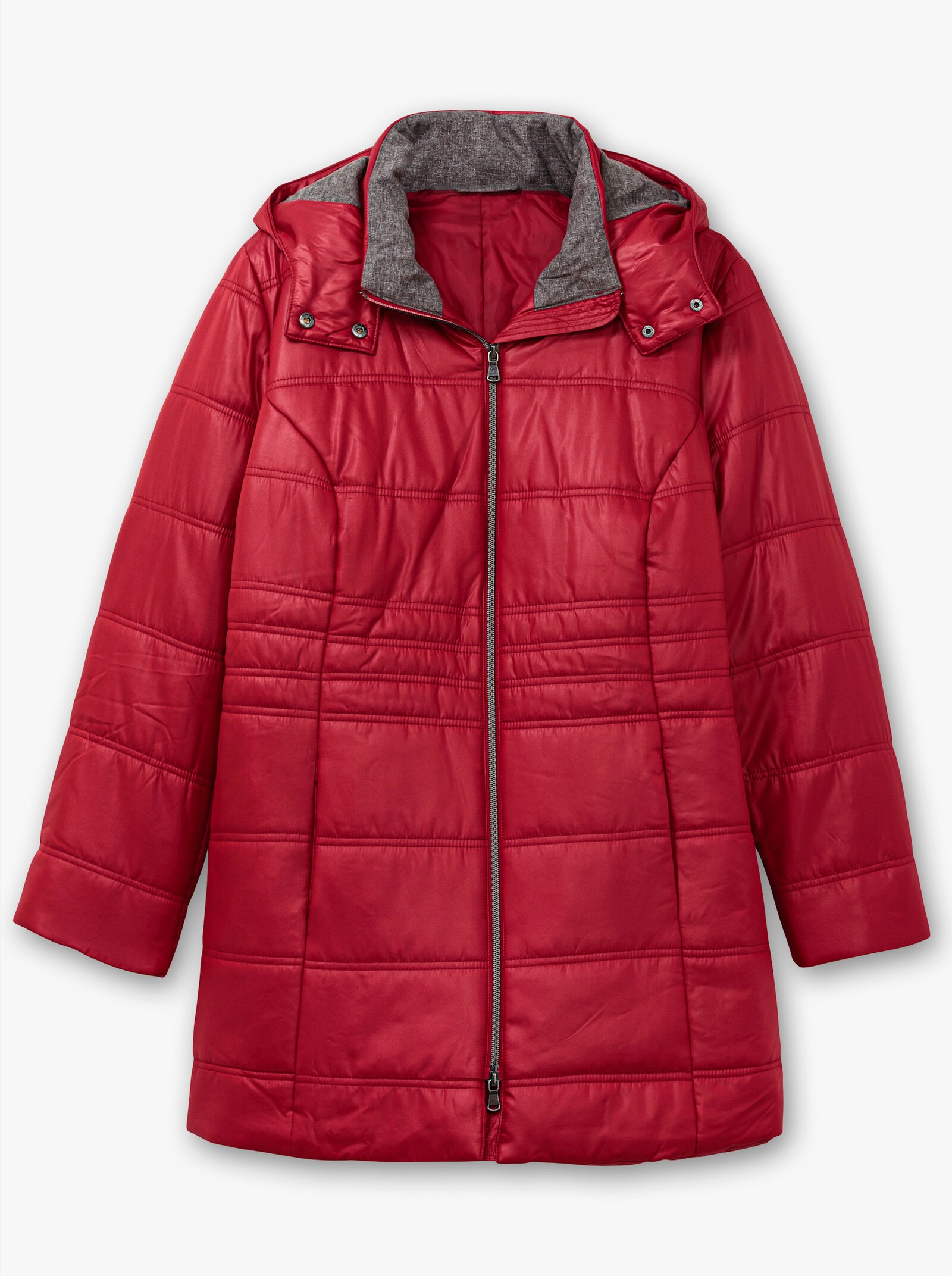 Longjacke mit 2-Wege-Reißverschluss - kirsche