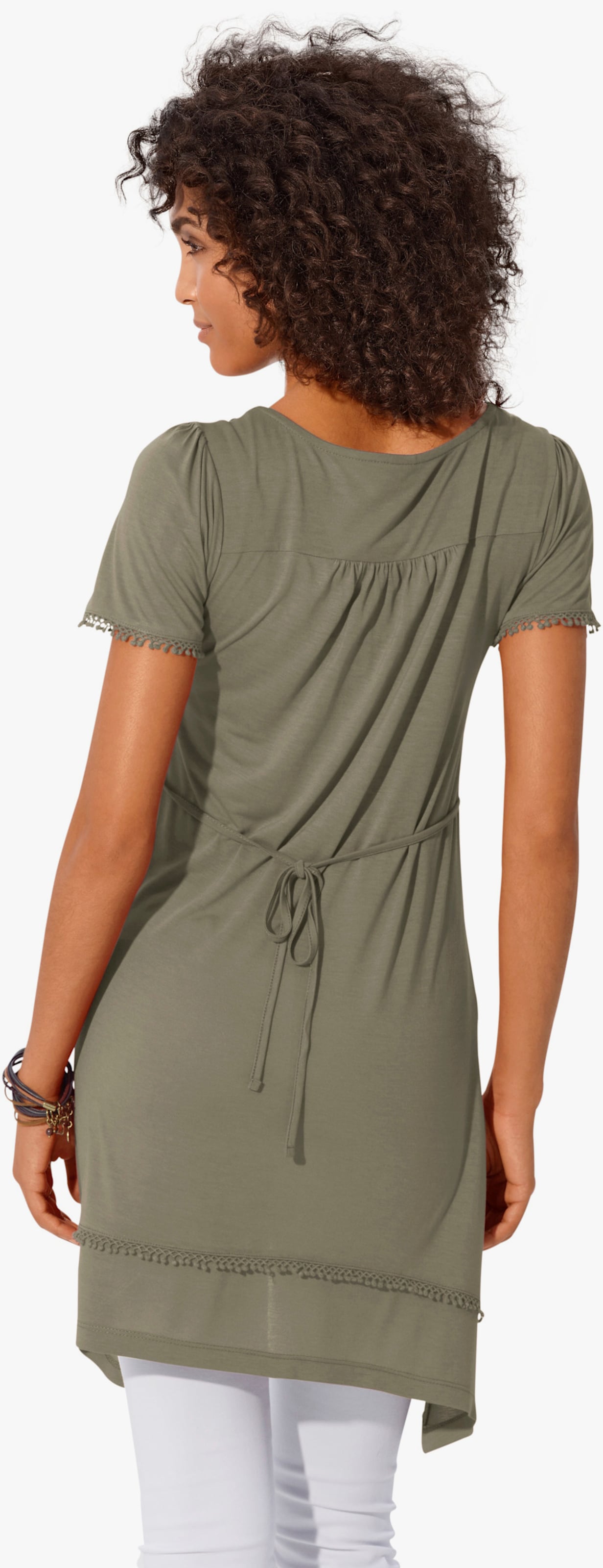 heine T-shirt long - vert olive