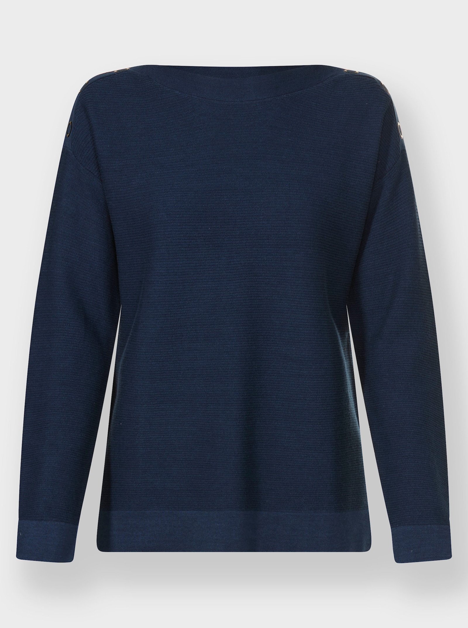 Strickpullover mit Ösenverzierung - dunkelblau