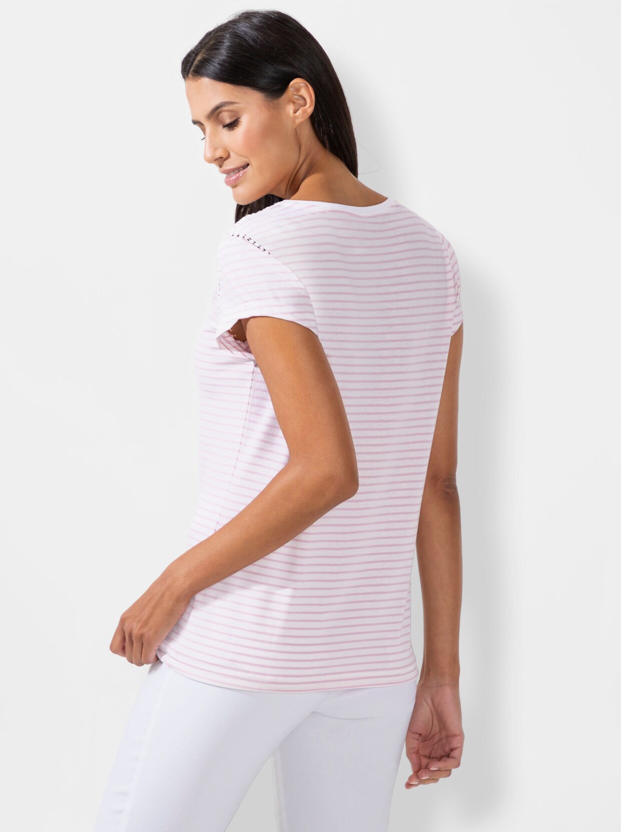Streifenshirt - rosé-gestreift