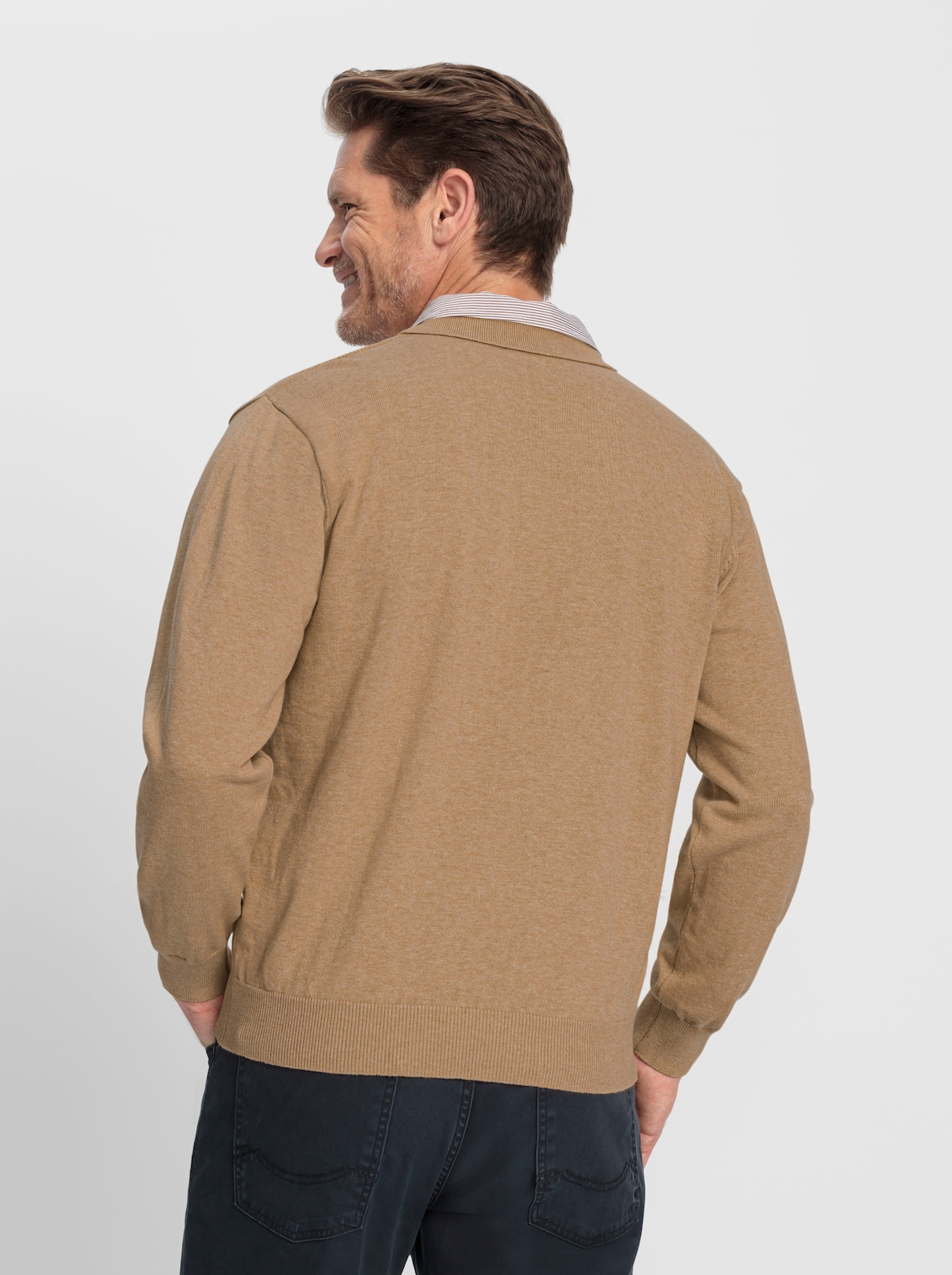 Marco Donati Polopullover - camel-meliert