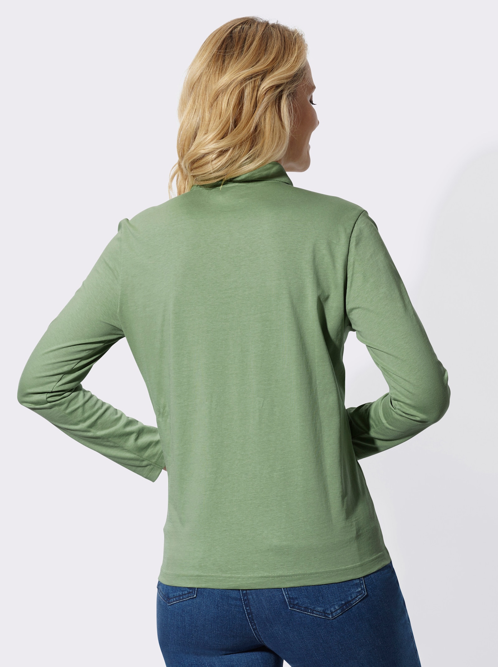 Poloshirt aus reiner Baumwolle - eucalyptus