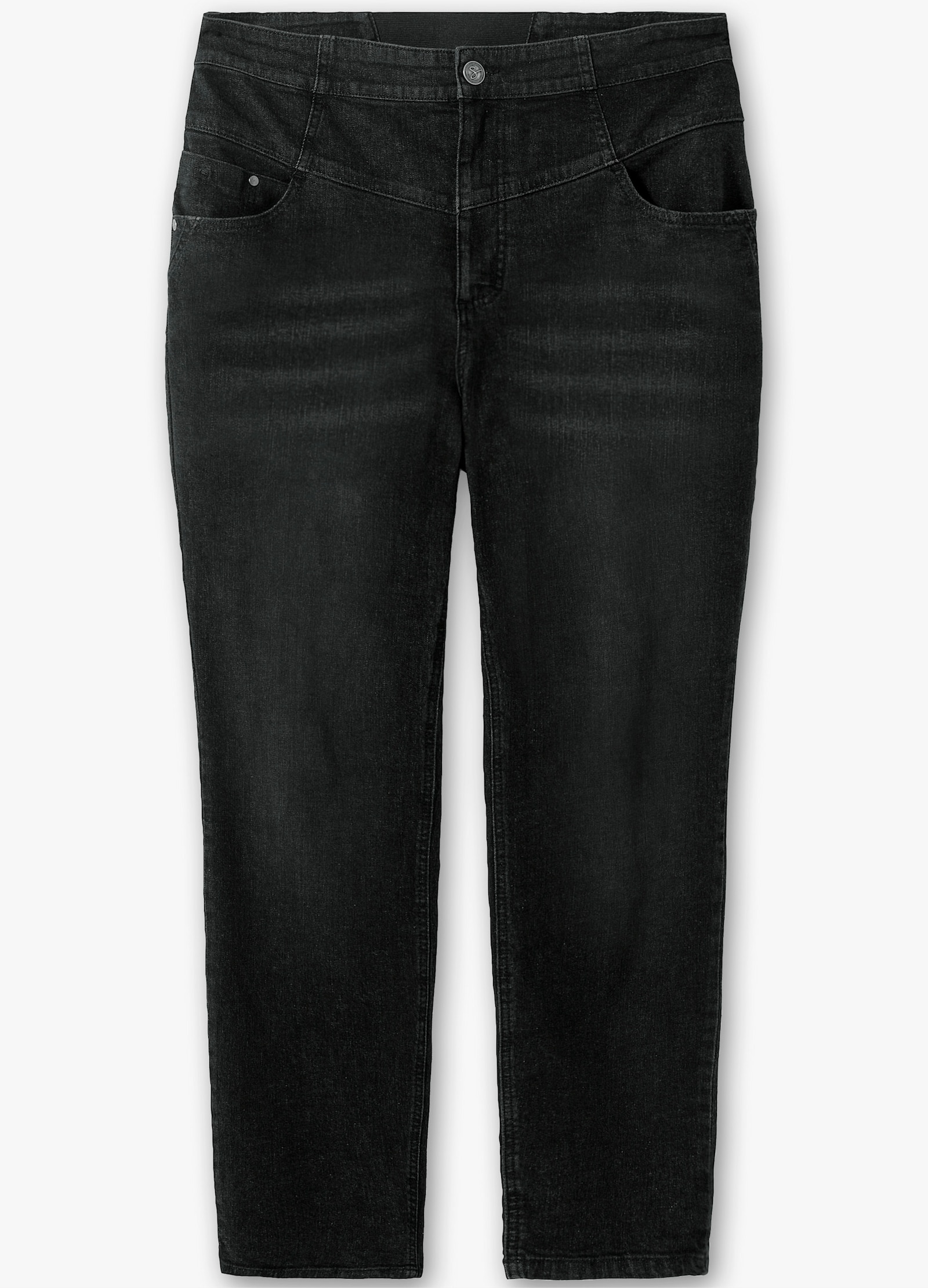 sheego High waist jeans in smal model - black denim