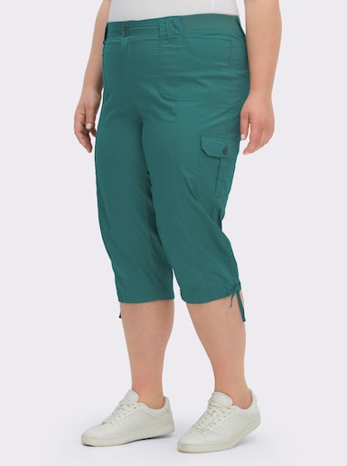 Caprihose mit weitenverstellbarem Saum - petrol