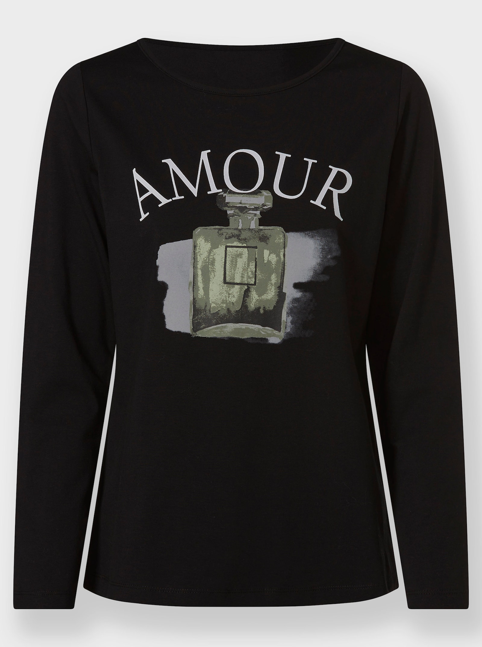 heine Langarmshirt mit farbharmonischem Druck - schwarz