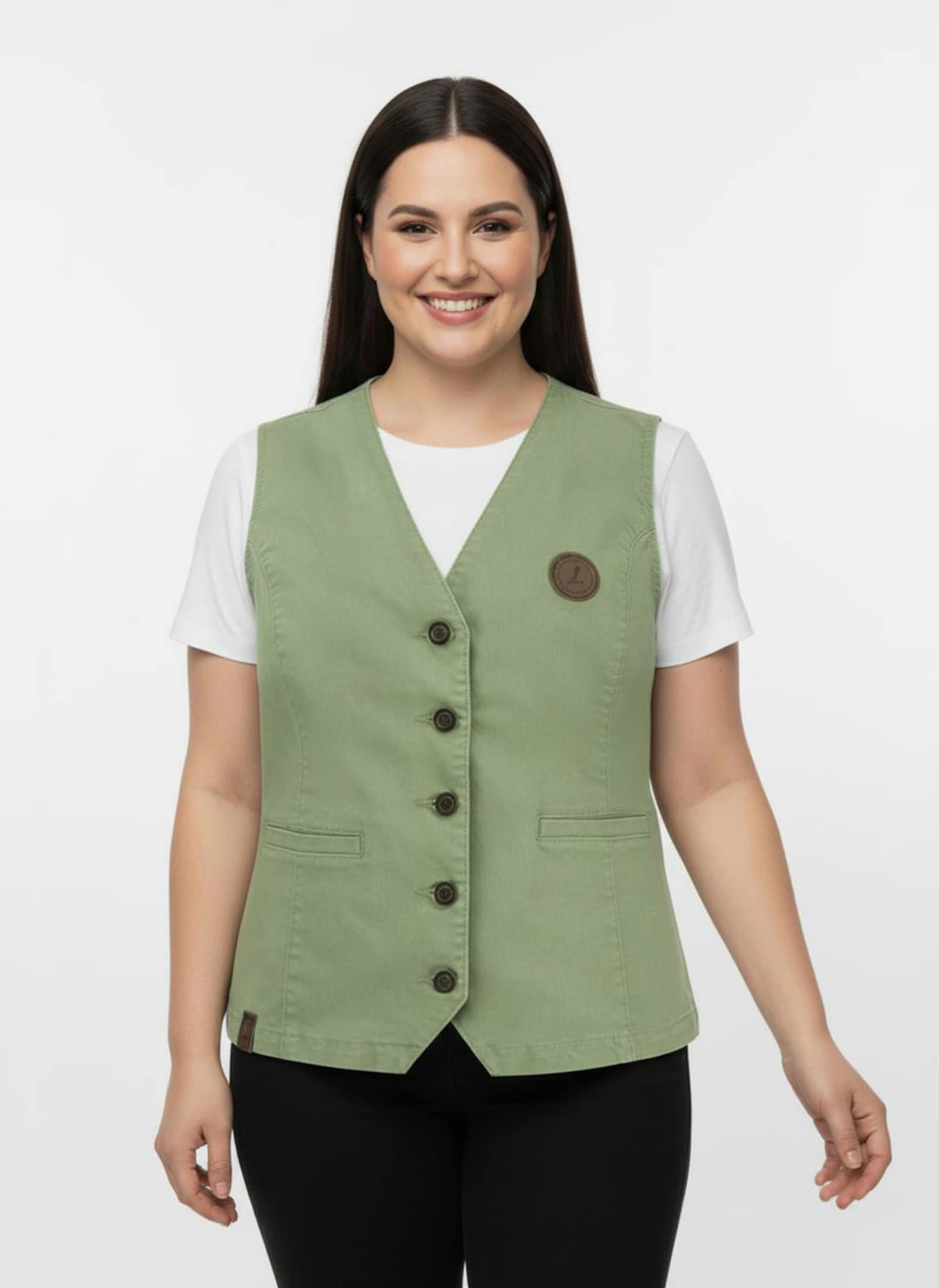 Jeansweste in Stretch-Qualität - eucalyptus