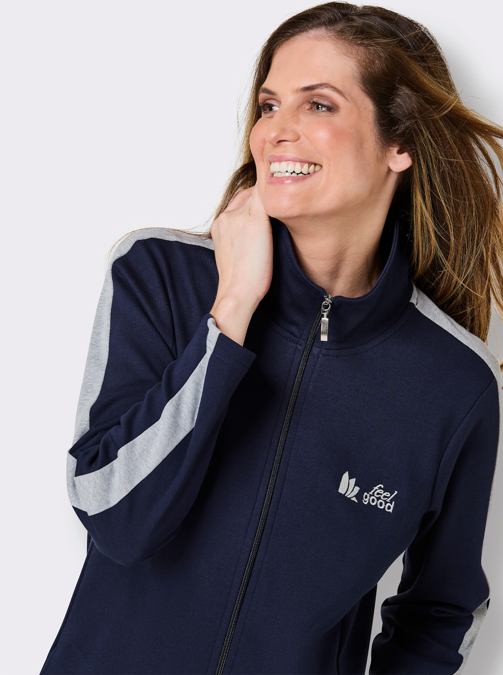 feel good Jacke - marine-steingrau