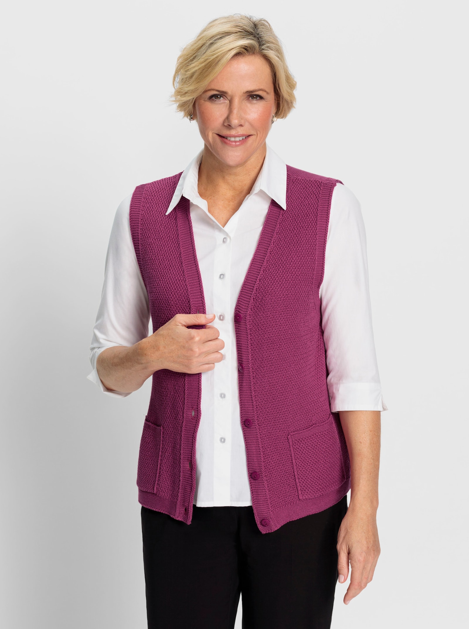 Strickweste mit Ajour-Muster - erika