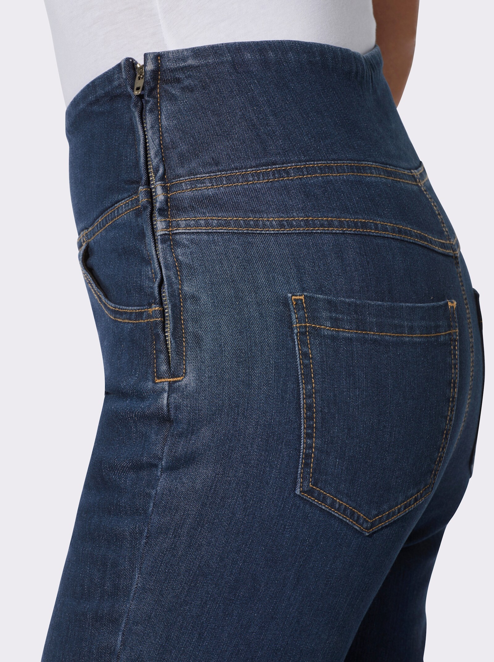 Jeans mit seitlichem Reißverschluss - dark blue